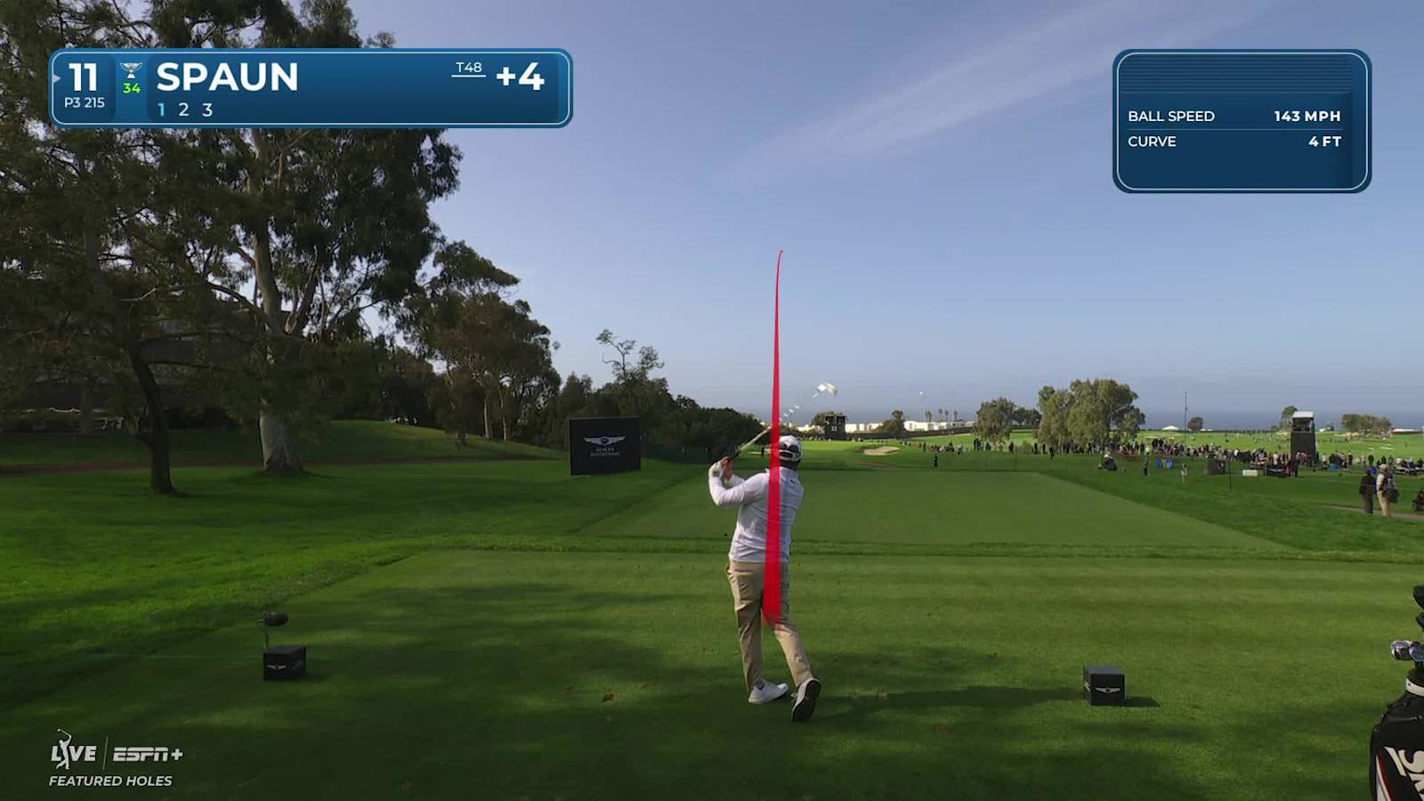 J.J. Spaun uses nice tee shot to set up birdie at Genesis