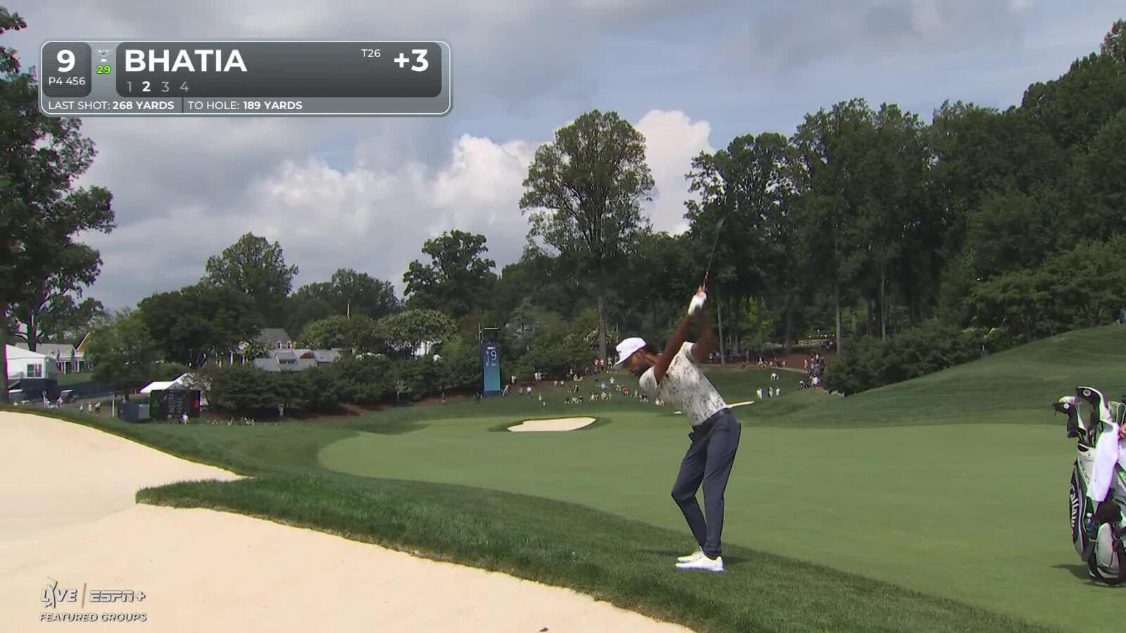 Akshay Bhatia sinks a 29-foot birdie putt at BMW Championship