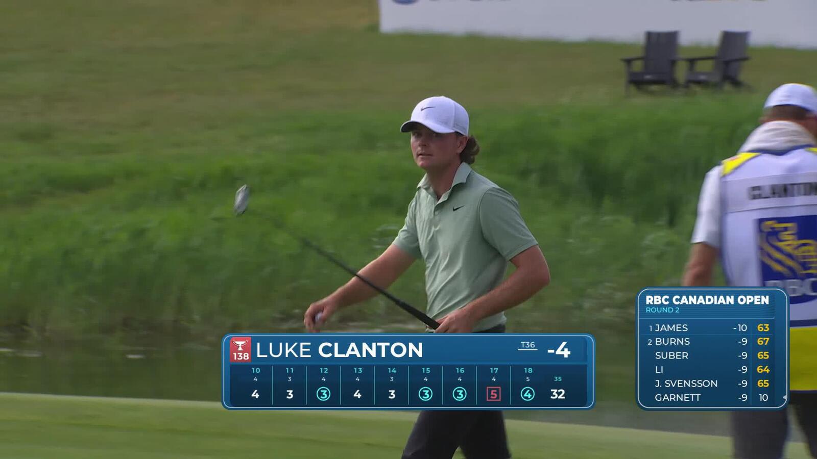 Luke Clanton taps in for birdie on No. 18 at RBC Canadian