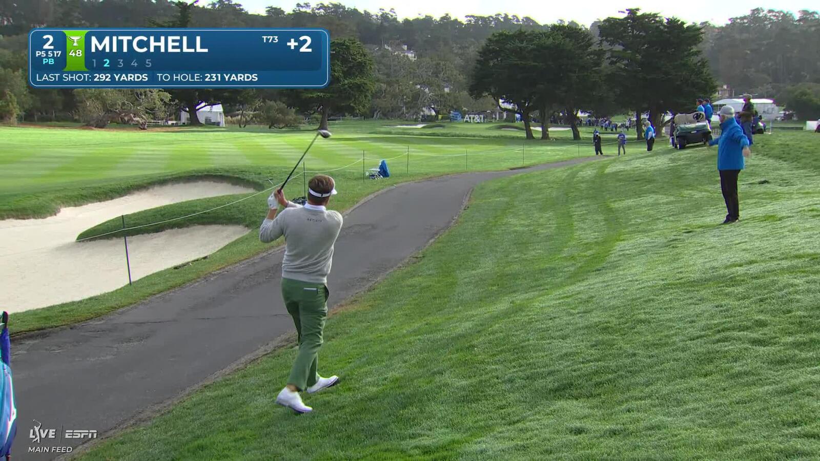 Keith Mitchell sinks 8-foot birdie putt on No. 2 at AT&T Pebble Beach
