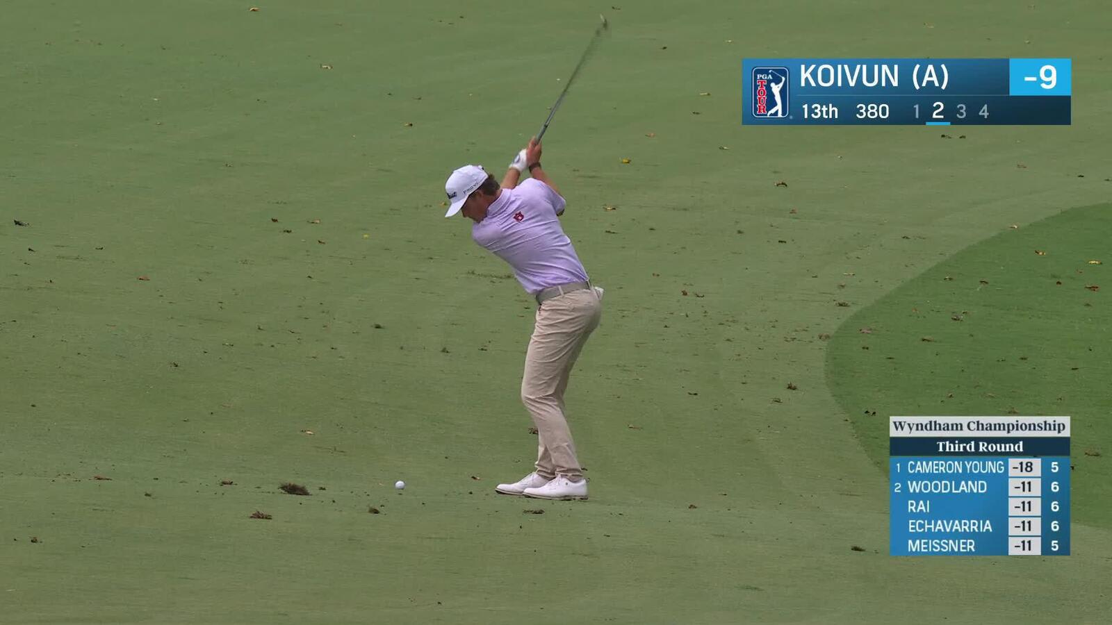 Jackson Koivun makes birdie on No. 13 at Wyndham