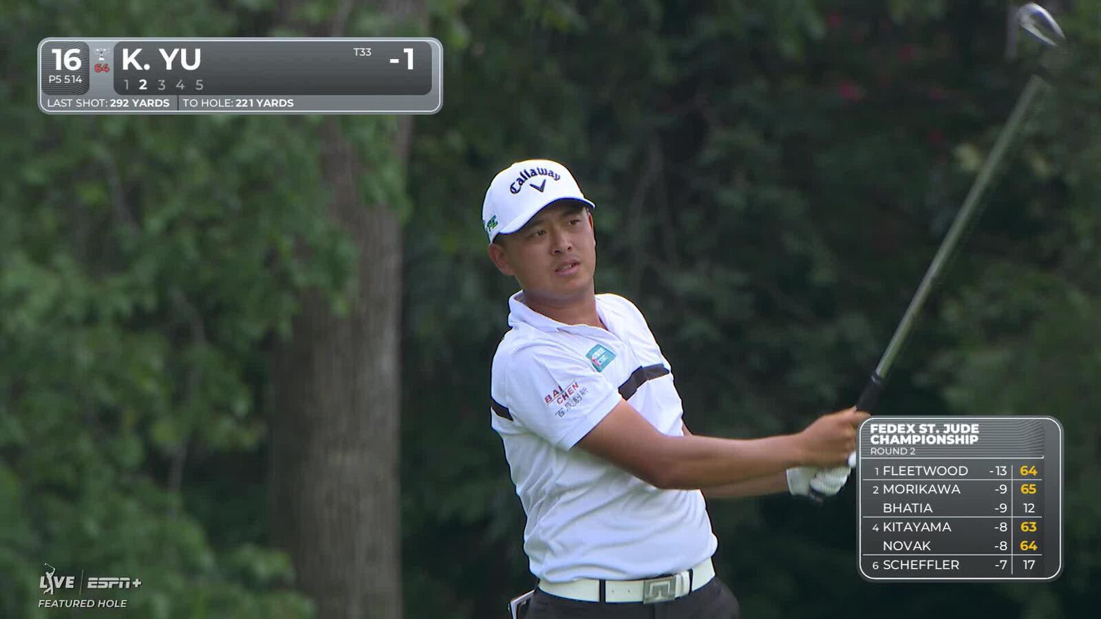 Kevin Yu makes birdie on No. 16 at FedEx St. Jude