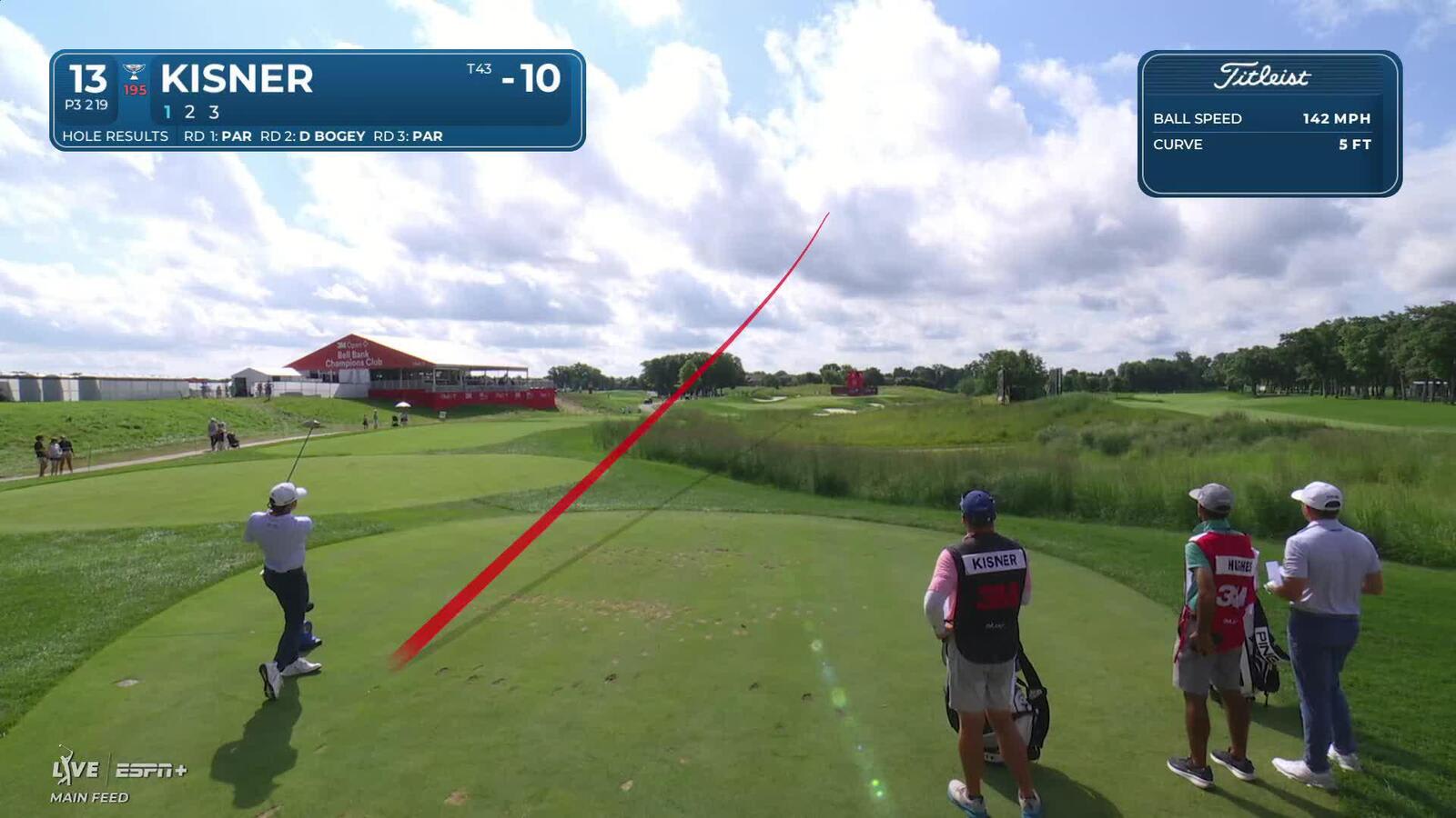 Kevin Kisner sinks a 21-foot birdie putt on No. 13 at 3M Open