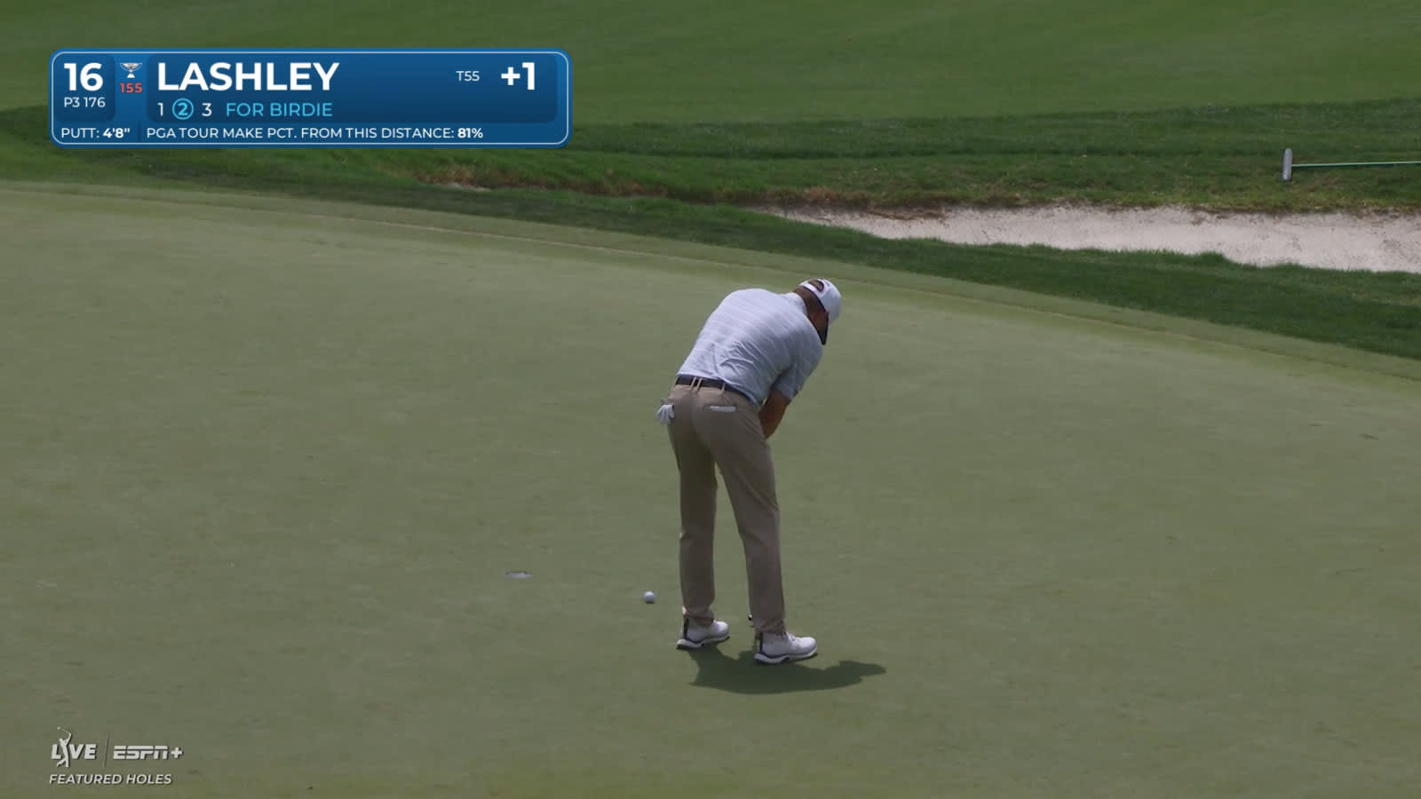 Nate Lashley nearly aces to set up birdie at Valero