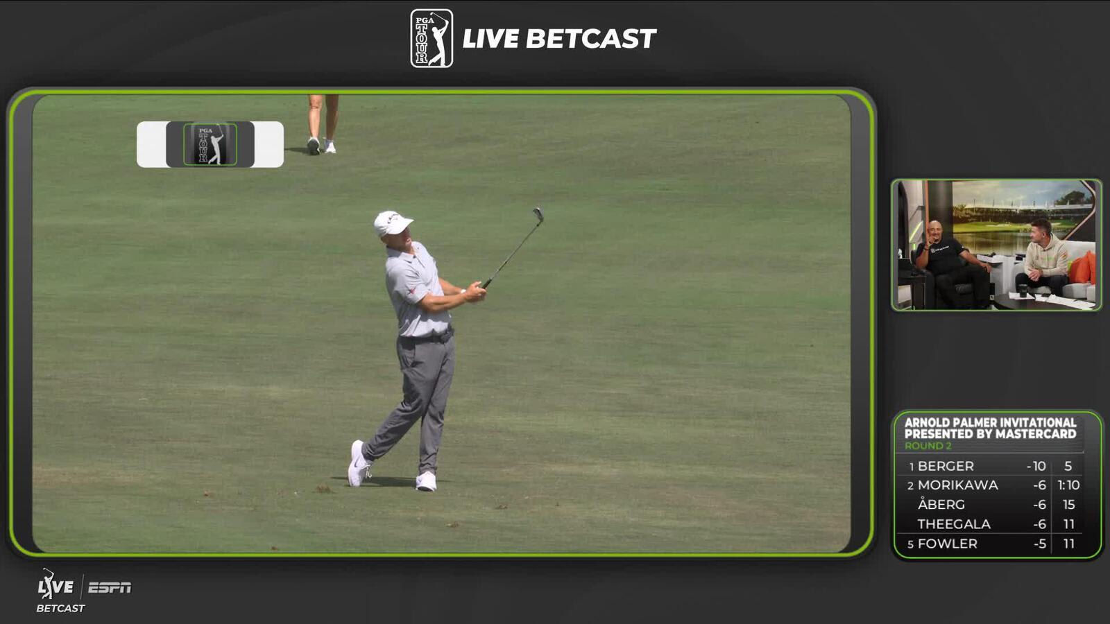 Alex Noren taps in from 4 feet for birdie on No. 6 at Arnold Palmer