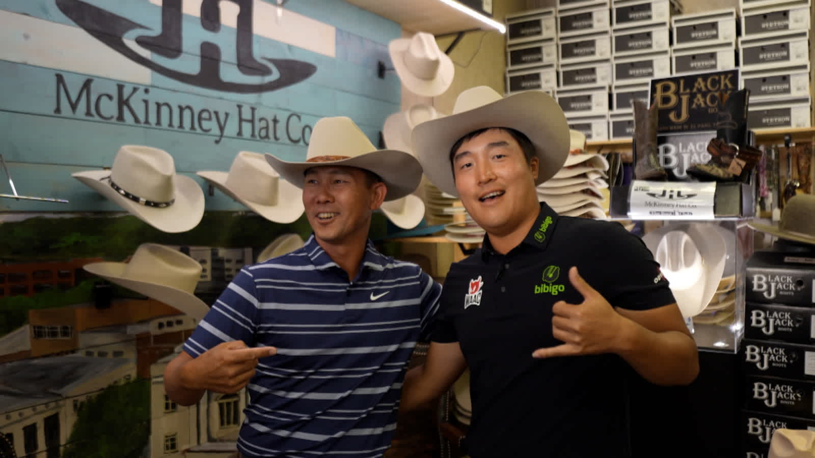 K.H. Lee gets custom-fitted cowboy hat before AT&T Byron Nelson