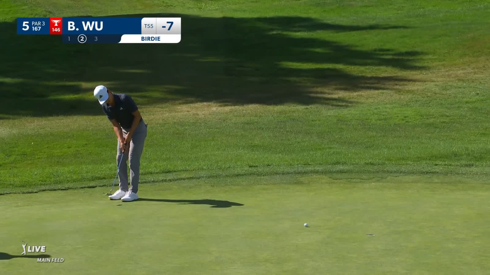 Brandon Wu holes 15-footer for birdie at Rocket Mortgage