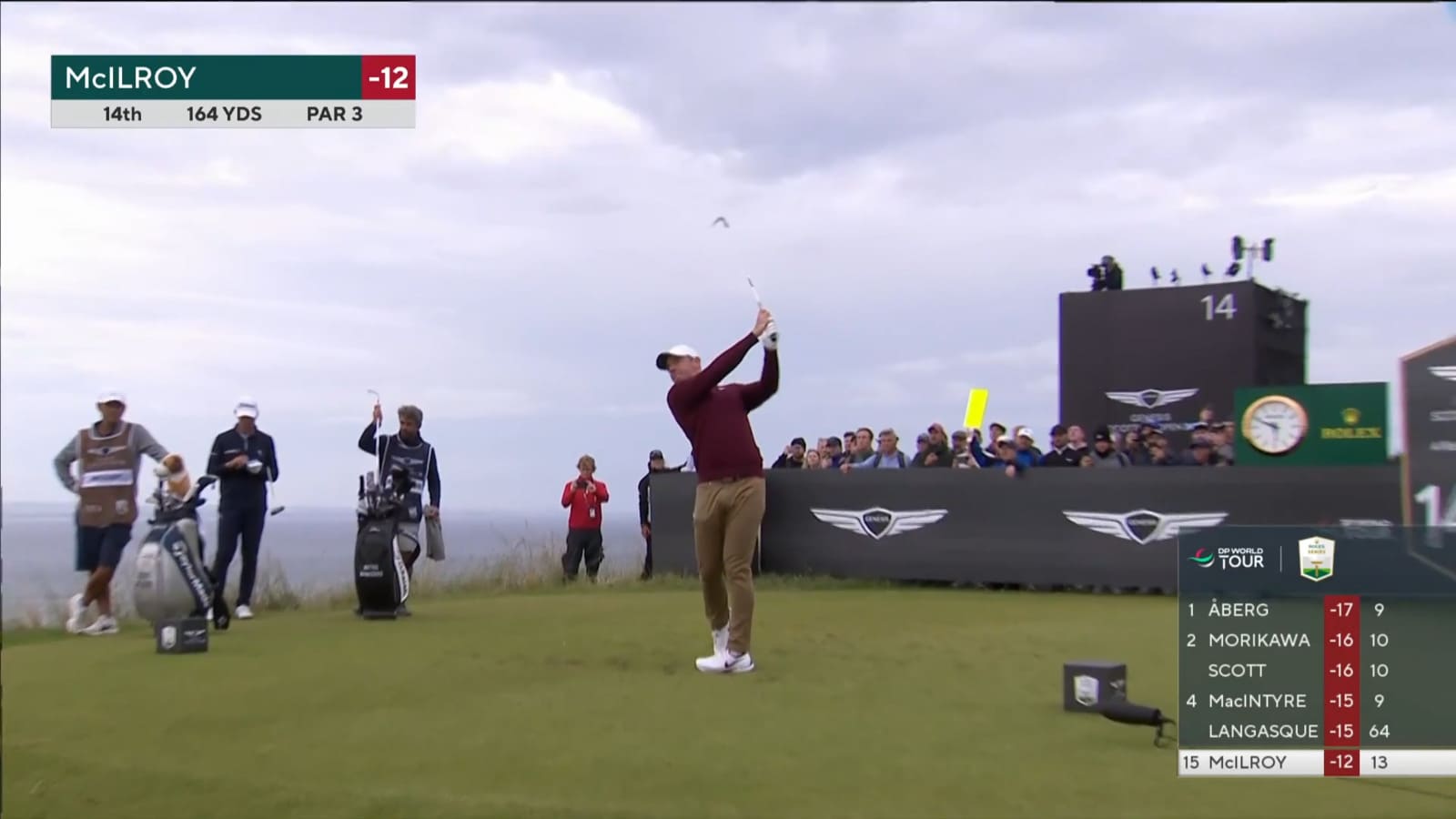 Rory McIlroy rolls in birdie putt at Genesis Scottish Open
