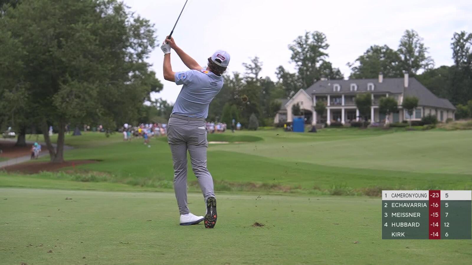 Cameron Young builds massive lead with fifth birdie in a row Sunday at Wyndham