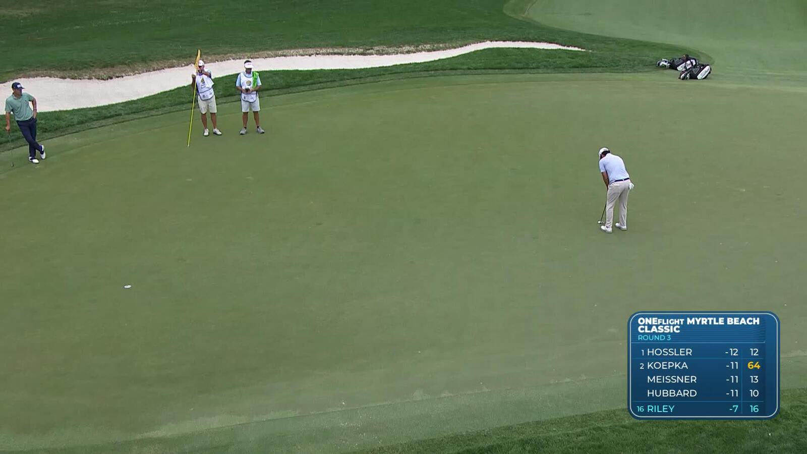 Davis Riley sinks 29-foot birdie putt on No. 17 at ONEflight Myrtle
