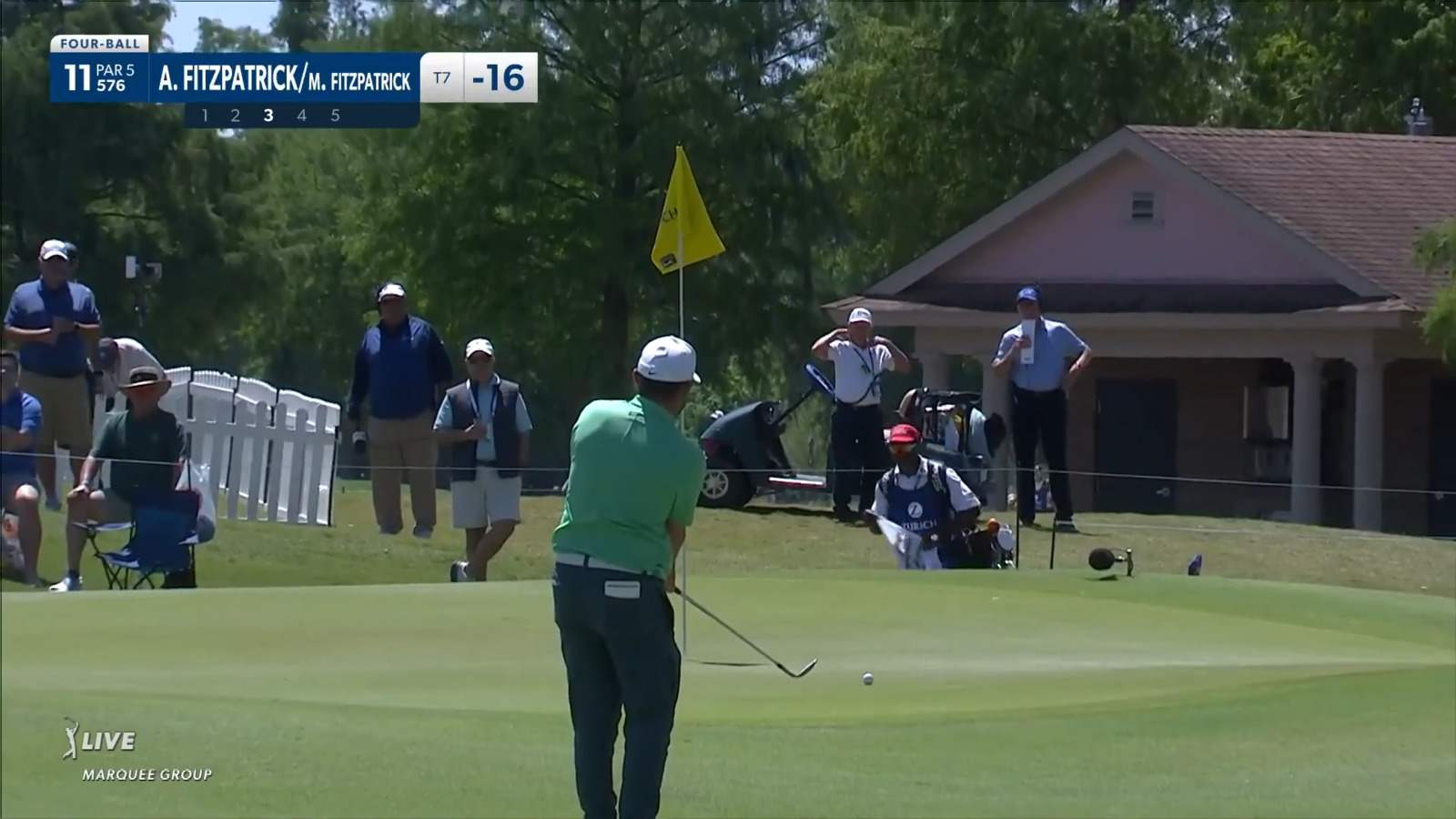 Alex Fitzpatrick gets up-and-down for birdie at Zurich Classic
