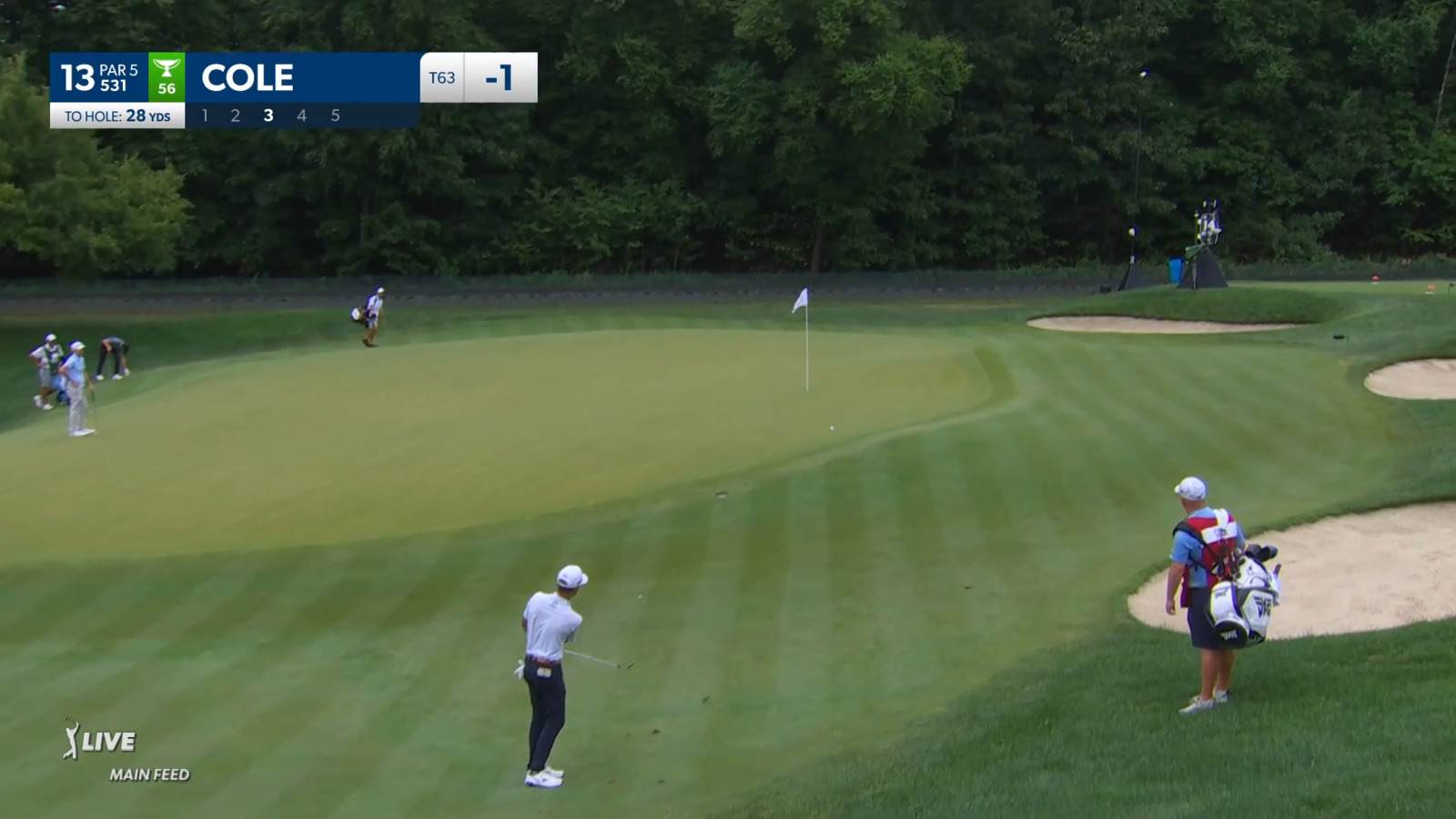 Eric Cole pitches it close to set up birdie at Travelers