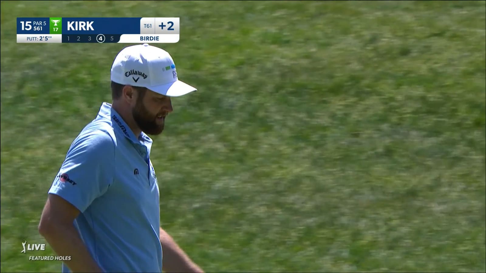 Chris Kirk makes birdie at the Memorial