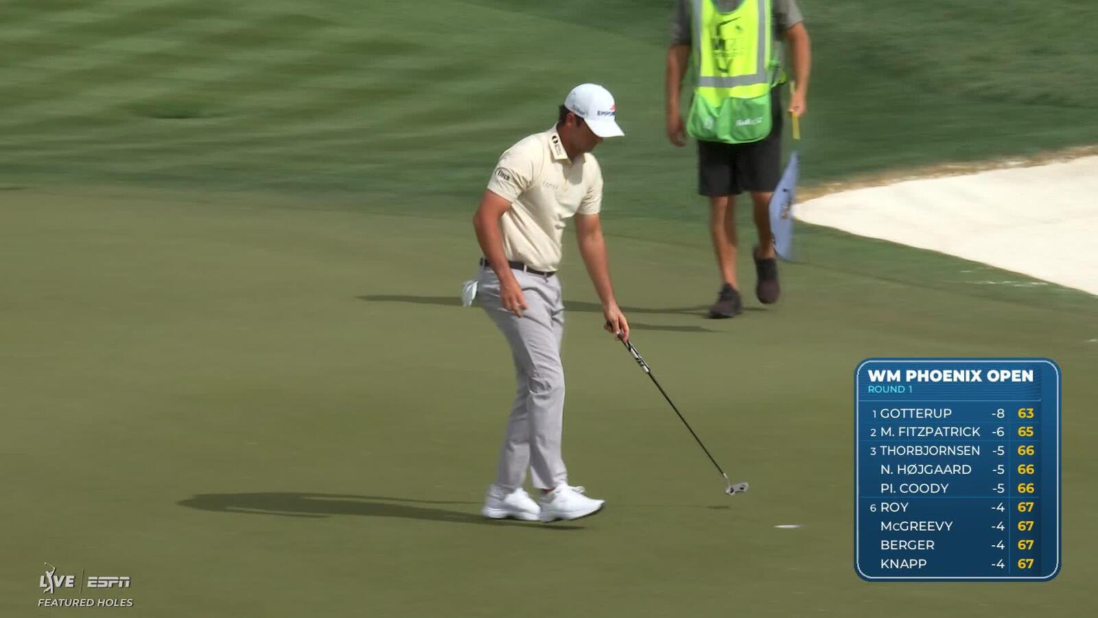Davis Riley pours in 6-foot birdie putt on No. 12 at WM Phoenix Open
