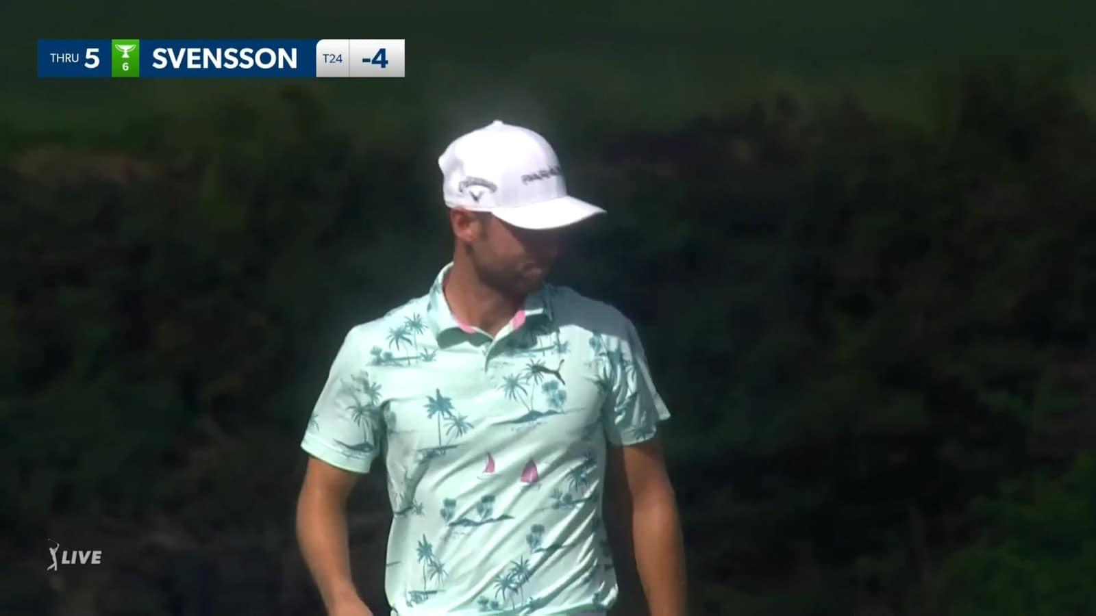 Adam Svensson makes birdie on No. 5 at Sentry