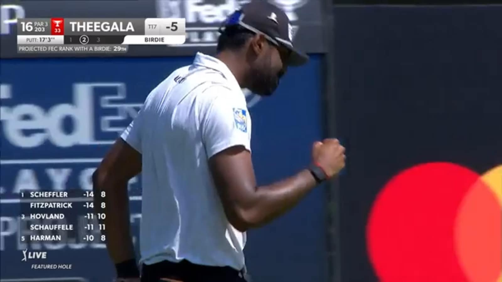 Sahith Theegala sinks 17-footer for birdie at BMW Championship