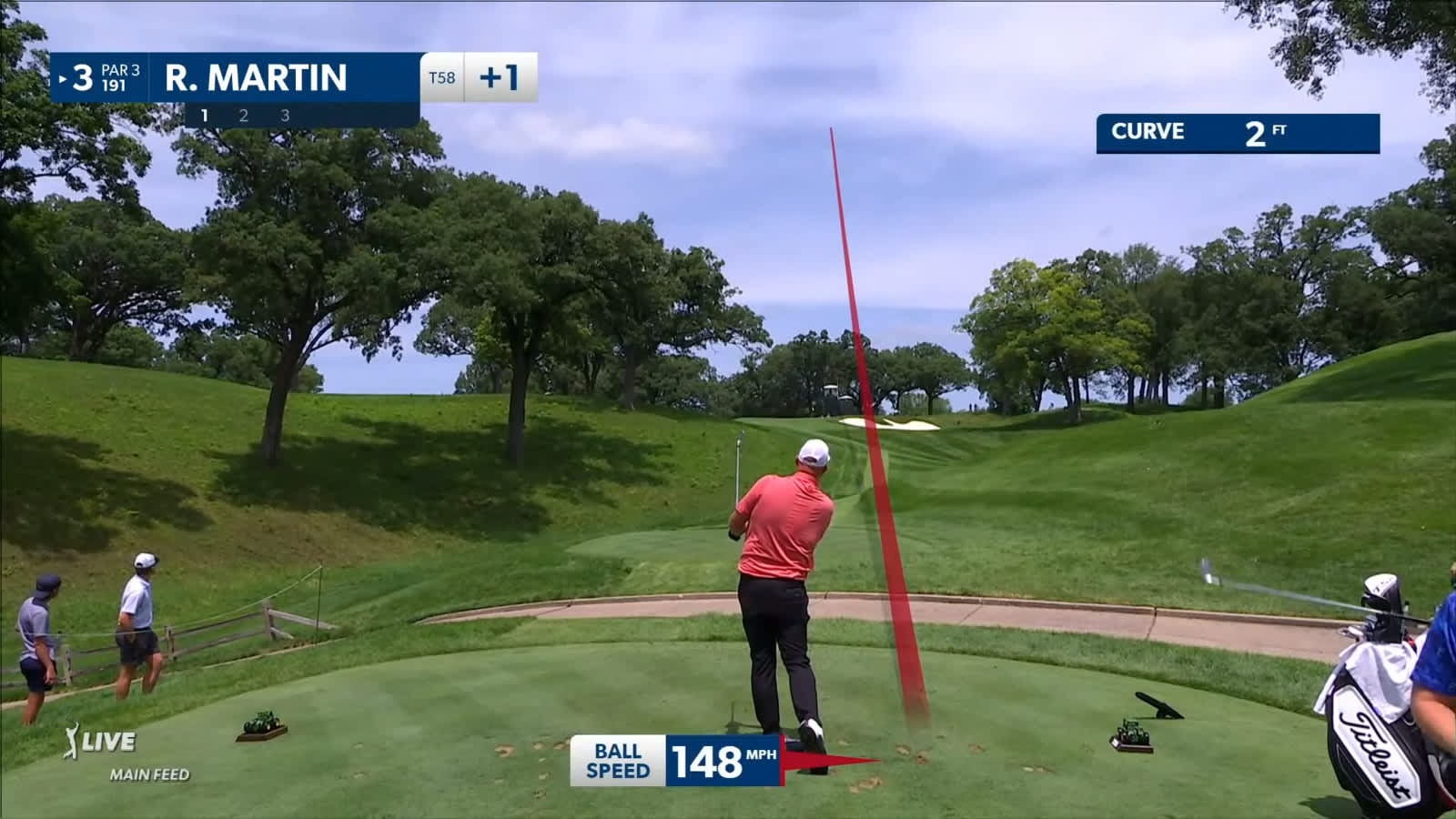 Reid Martin's tee shot goes right at the flag to set up birdie at John Deere