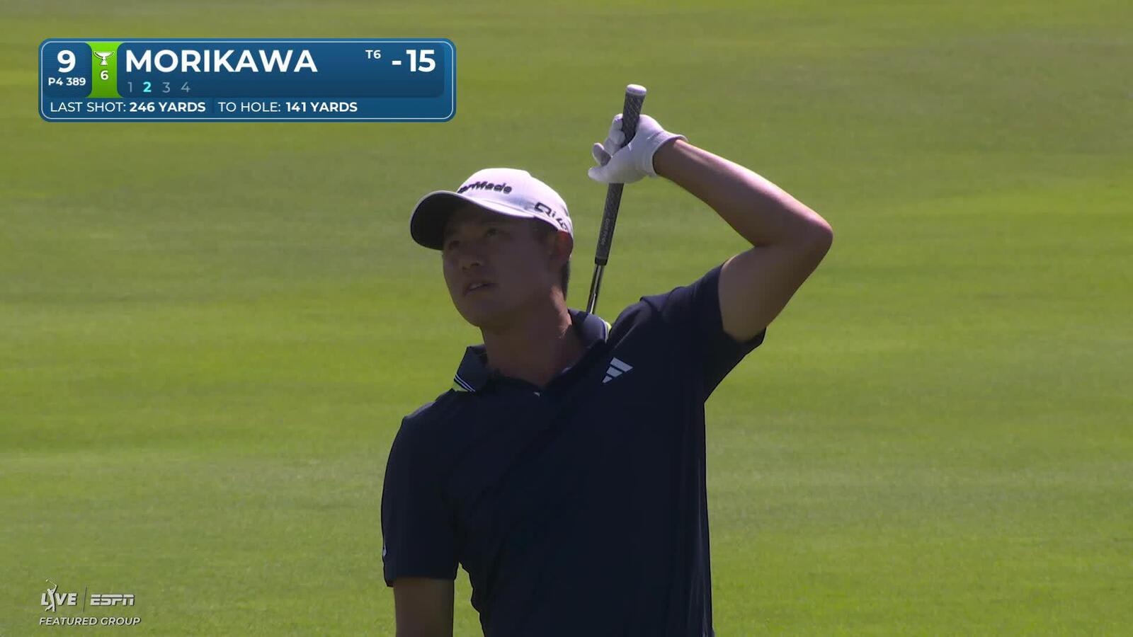 Collin Morikawa drains 29-foot birdie putt on No. 9 at Travelers