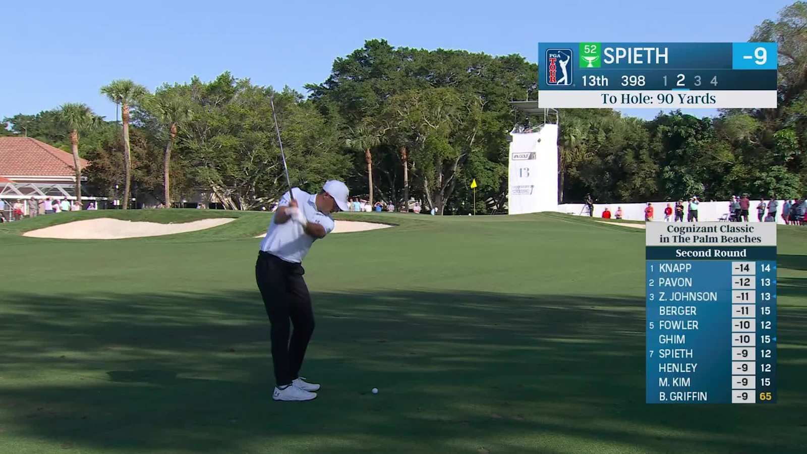 Jordan Spieth throws a dart to set up birdie at Cognizant Classic