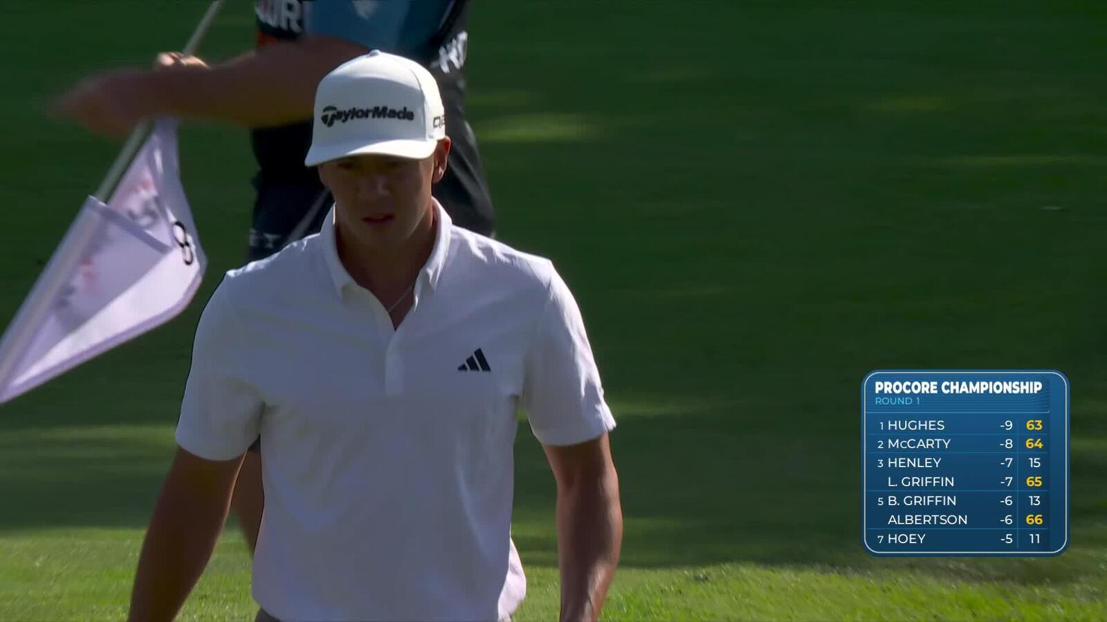 Michael Thorbjornsen sinks 15-foot birdie putt on No. 8 at Procore