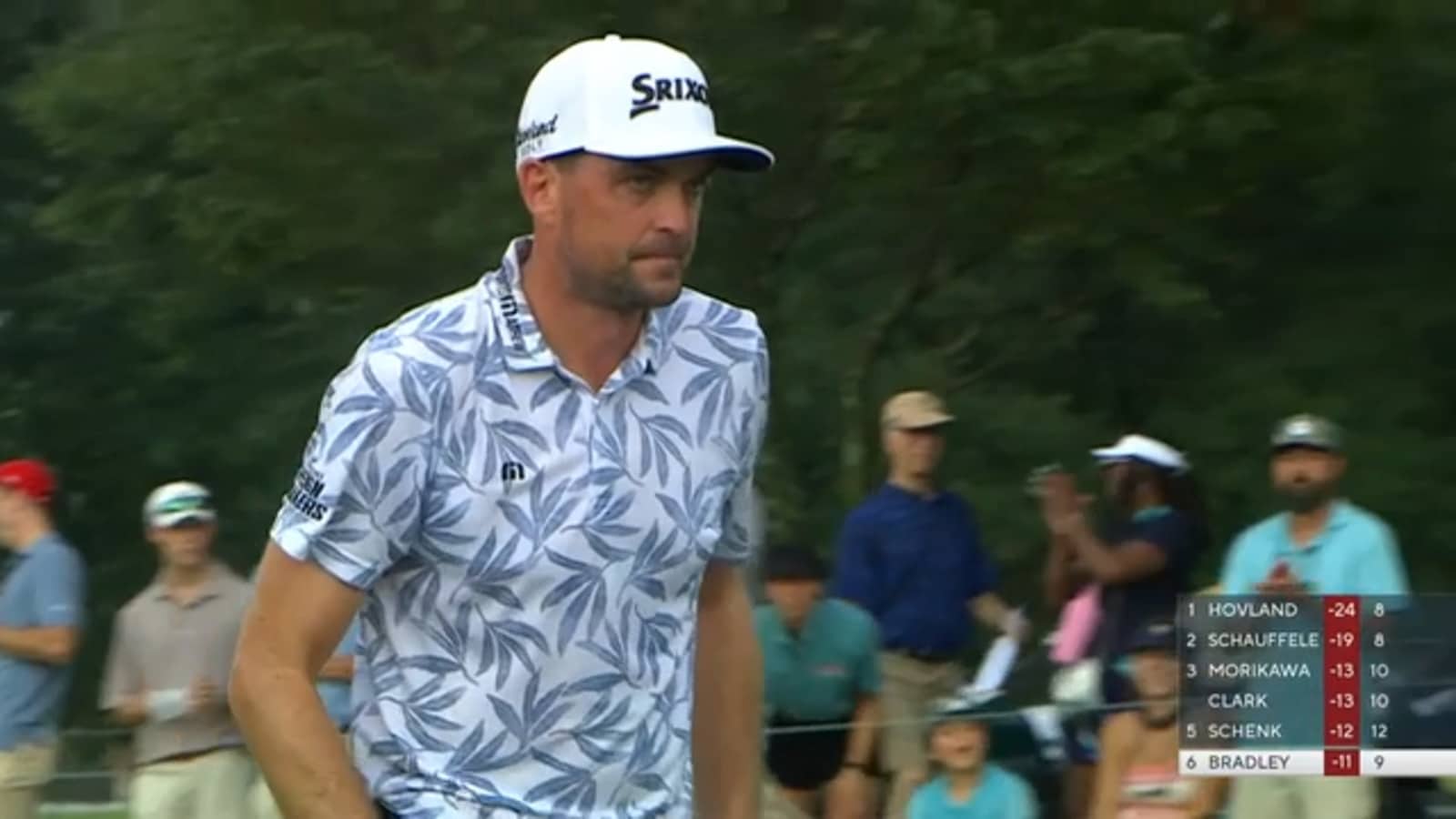 Keegan Bradley makes birdie on No. 10 at TOUR Championship