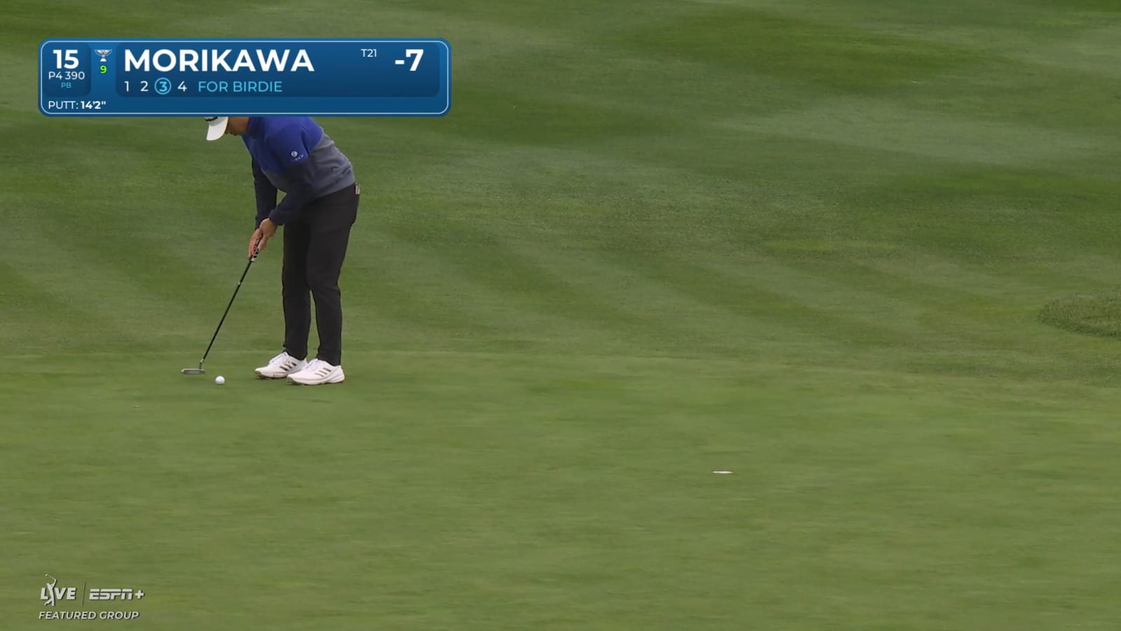 Collin Morikawa drains 14-foot birdie at AT&T Pebble Beach