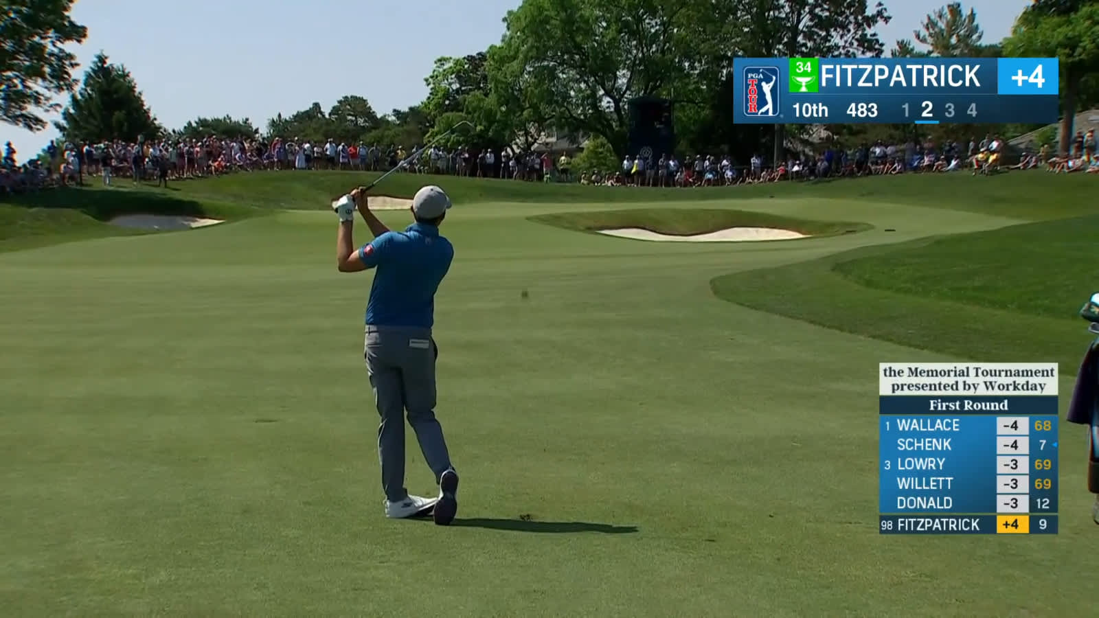 Matt Fitzpatrick attacks flagstick to yield birdie at the Memorial