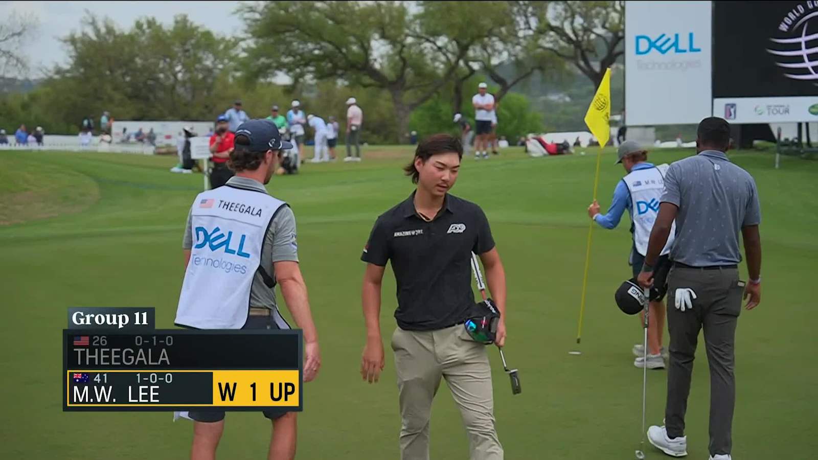 Min Woo Lee wins match against Sahith Theegala with bunker save at WGC-Dell Match Play