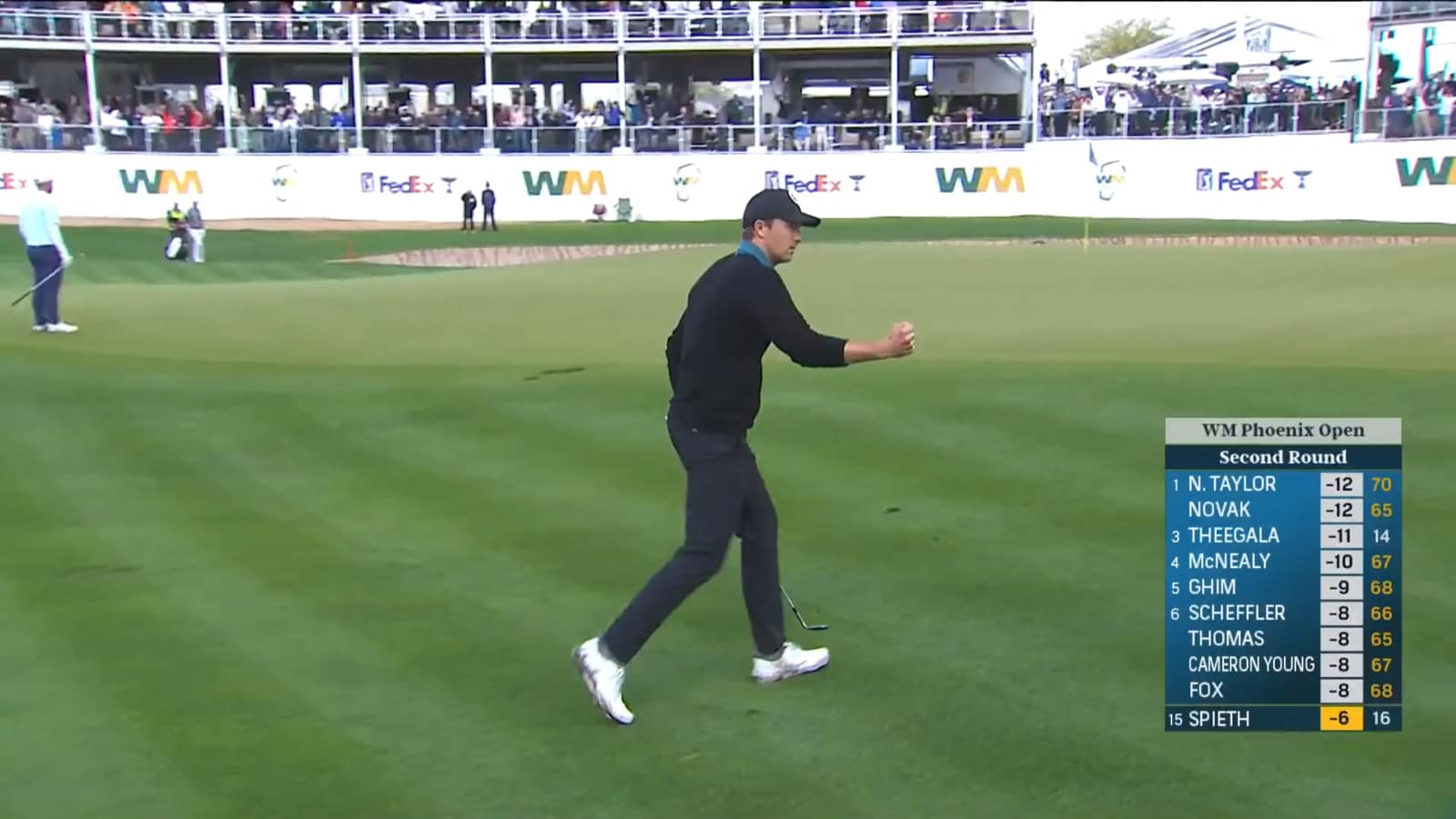 Jordan Spieth's electric eagle chip-in on No. 17 at WM Phoenix Open