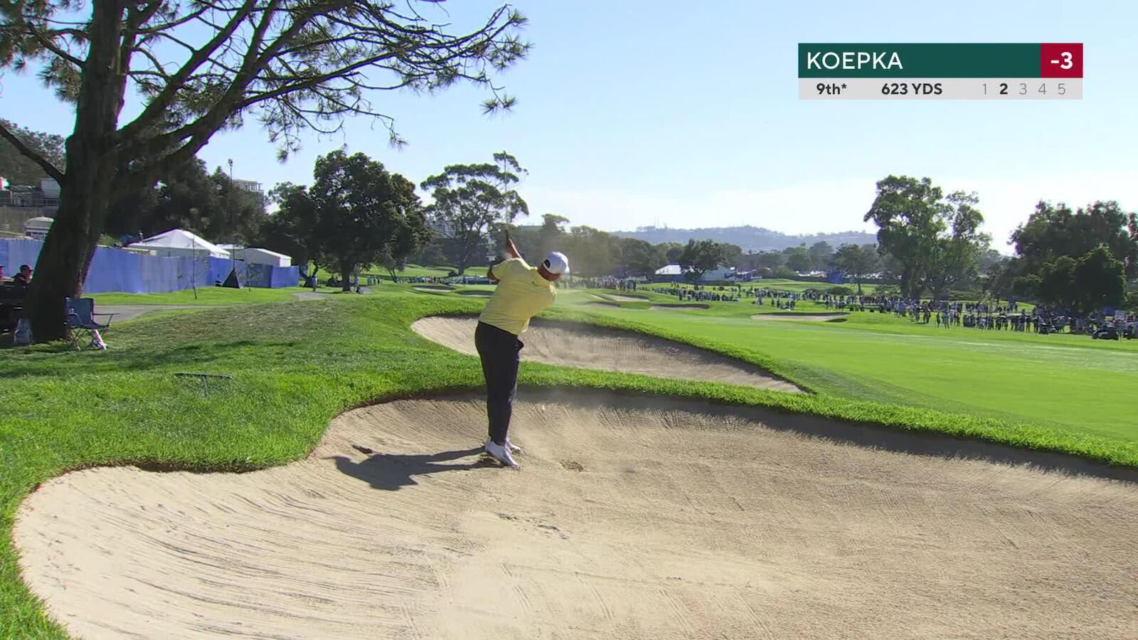 Brooks Koepka hits 127-yard approach to 6 feet, sets up birdie on No. 9 at Farmers