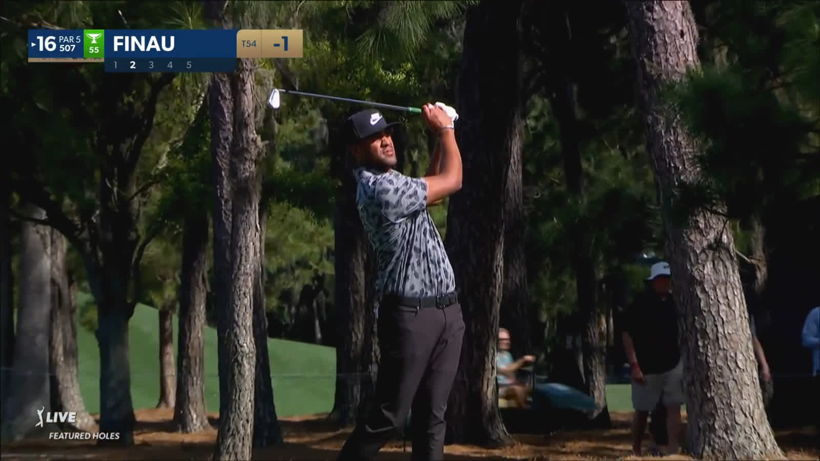 Tony Finau reaches in two from 213-yards at THE PLAYERS