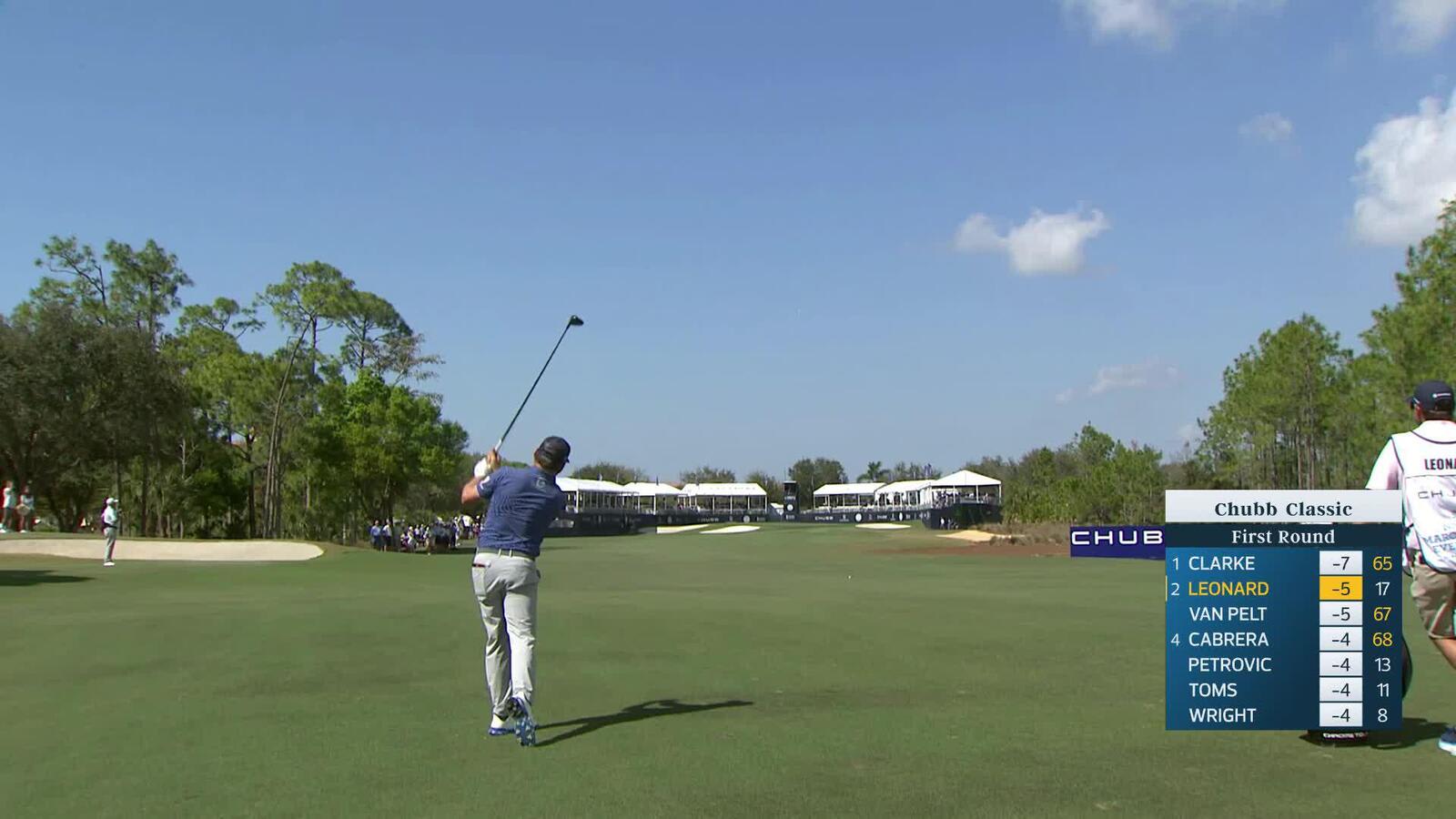 Justin Leonard makes birdie on No. 18 at Chubb Classic