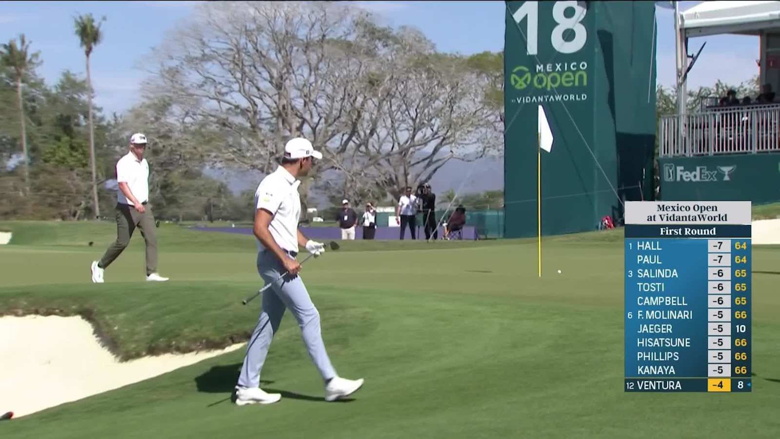 Kristoffer Ventura gets up-and-down for birdie at Mexico Open