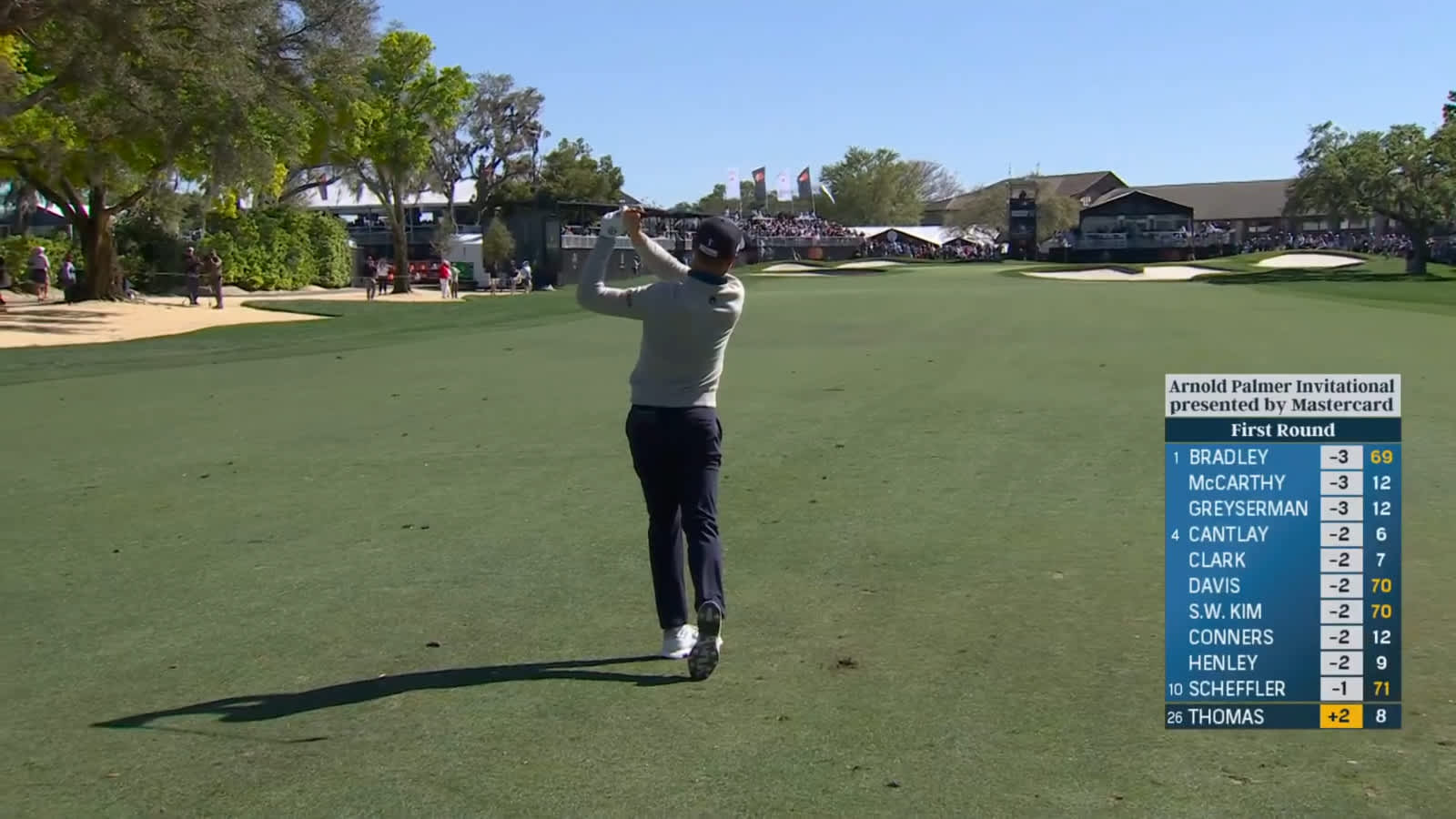 Justin Thomas goes right at the flag to set up birdie at Arnold Palmer