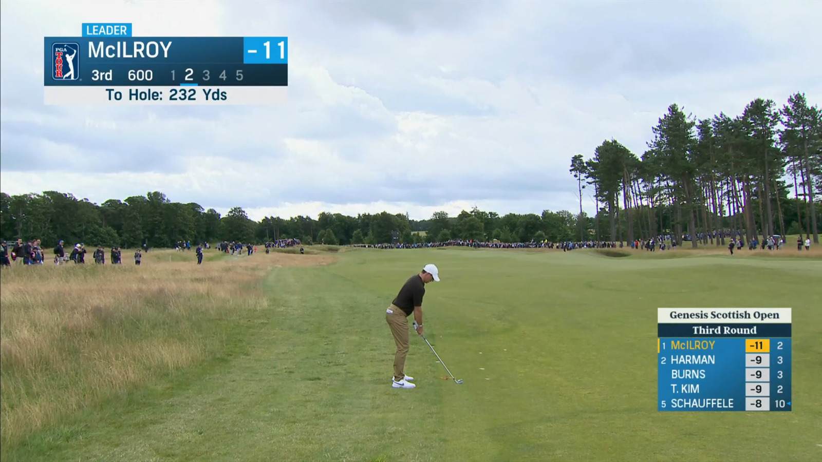 Rory McIlroy's approach leads to birdie at Genesis Scottish Open