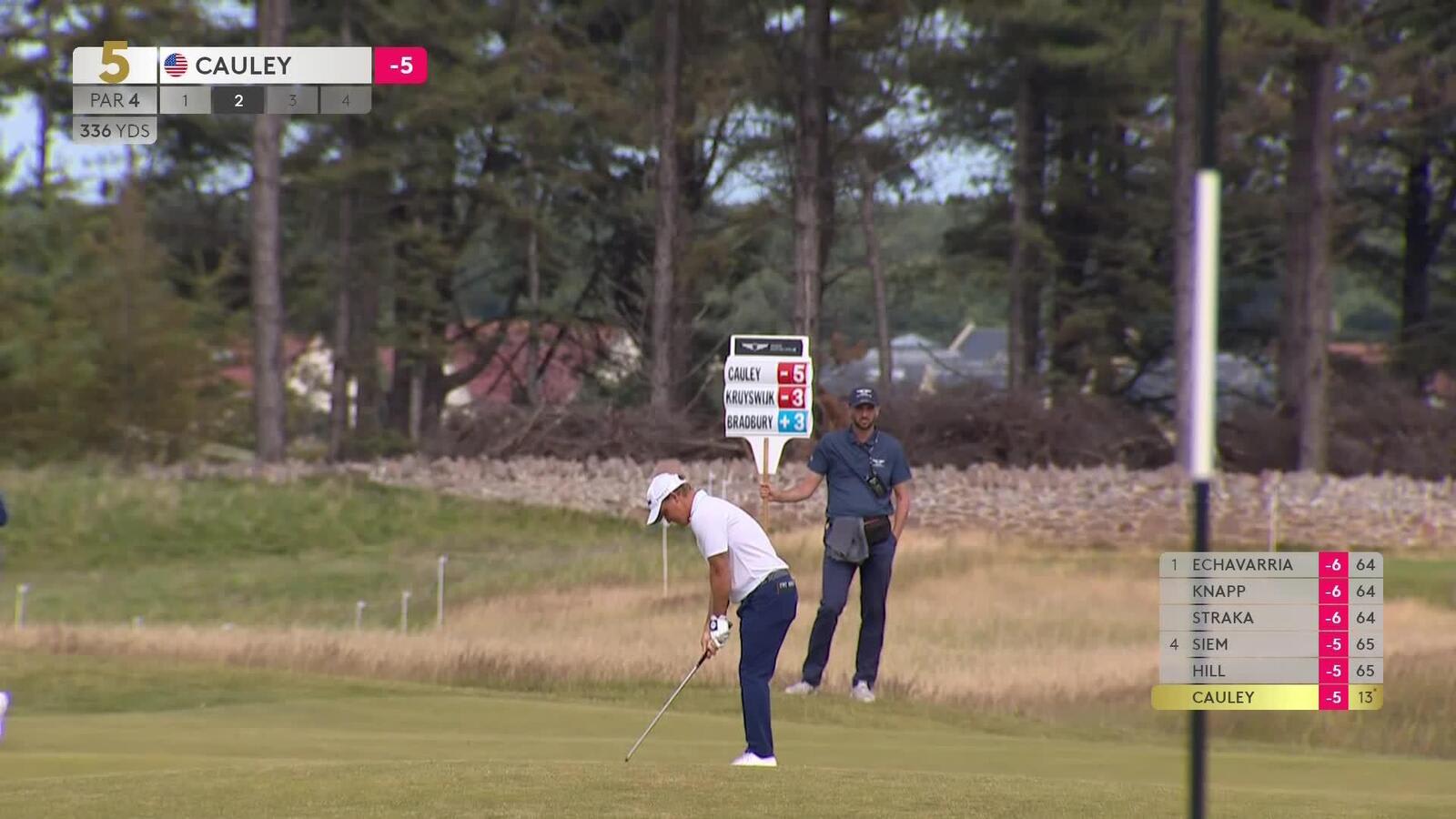 Bud Cauley makes birdie on No. 5 at Genesis Scottish Open