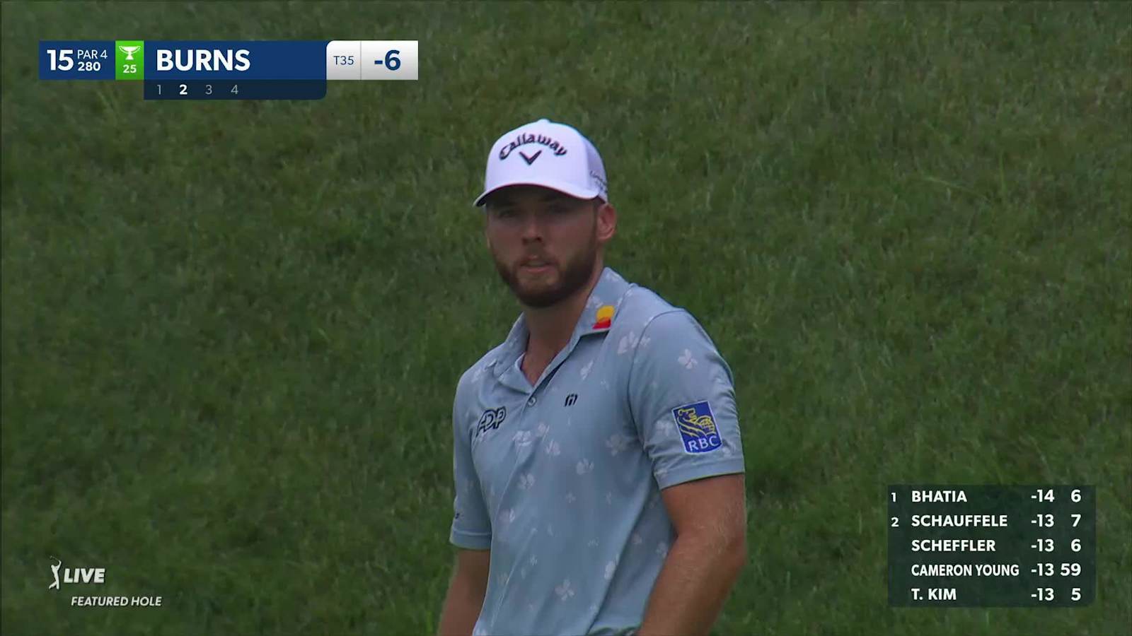 Sam Burns chips it close to yield birdie at Travelers