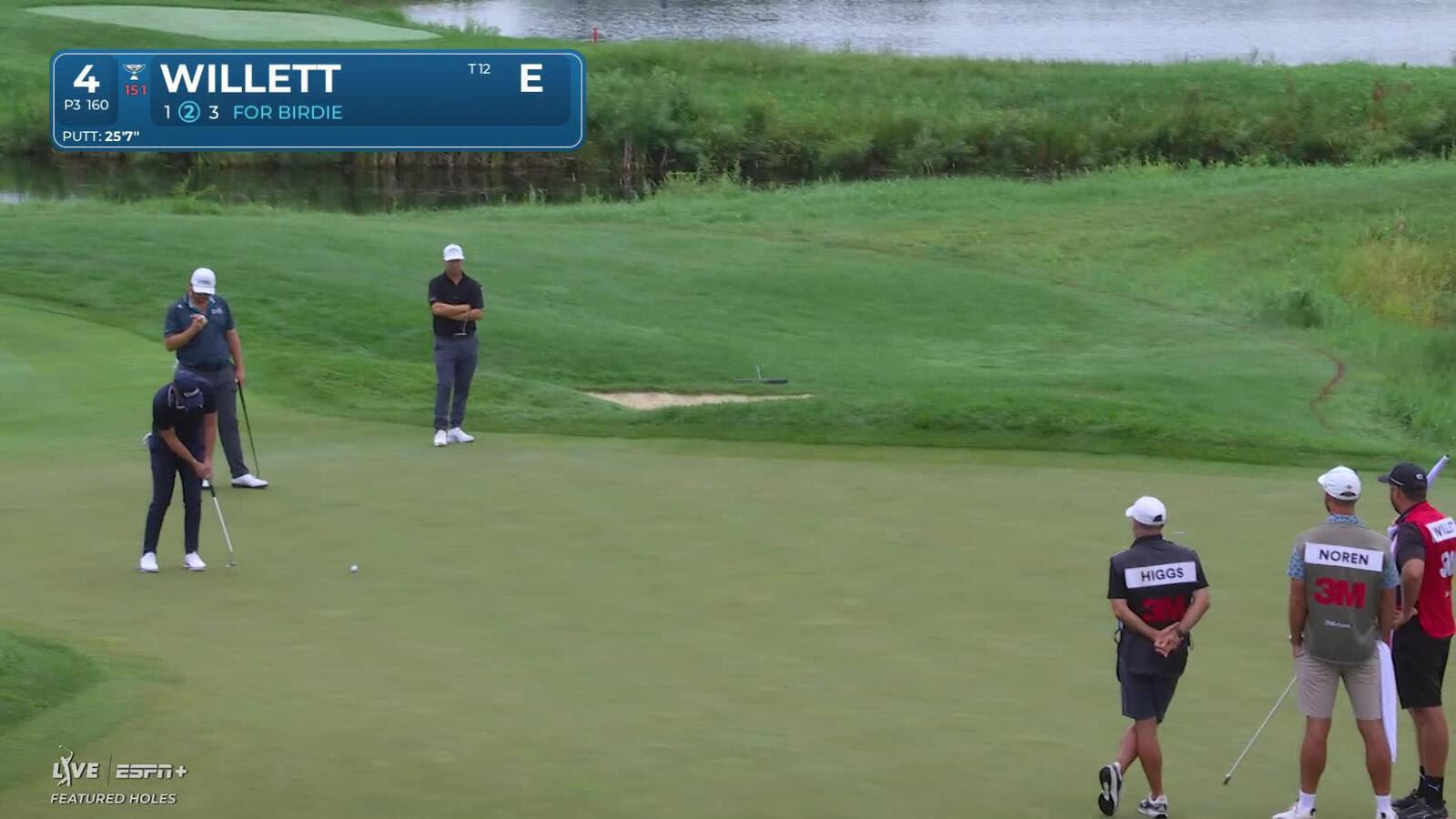 Danny Willett sinks a 25-foot birdie putt on No. 4 at 3M Open