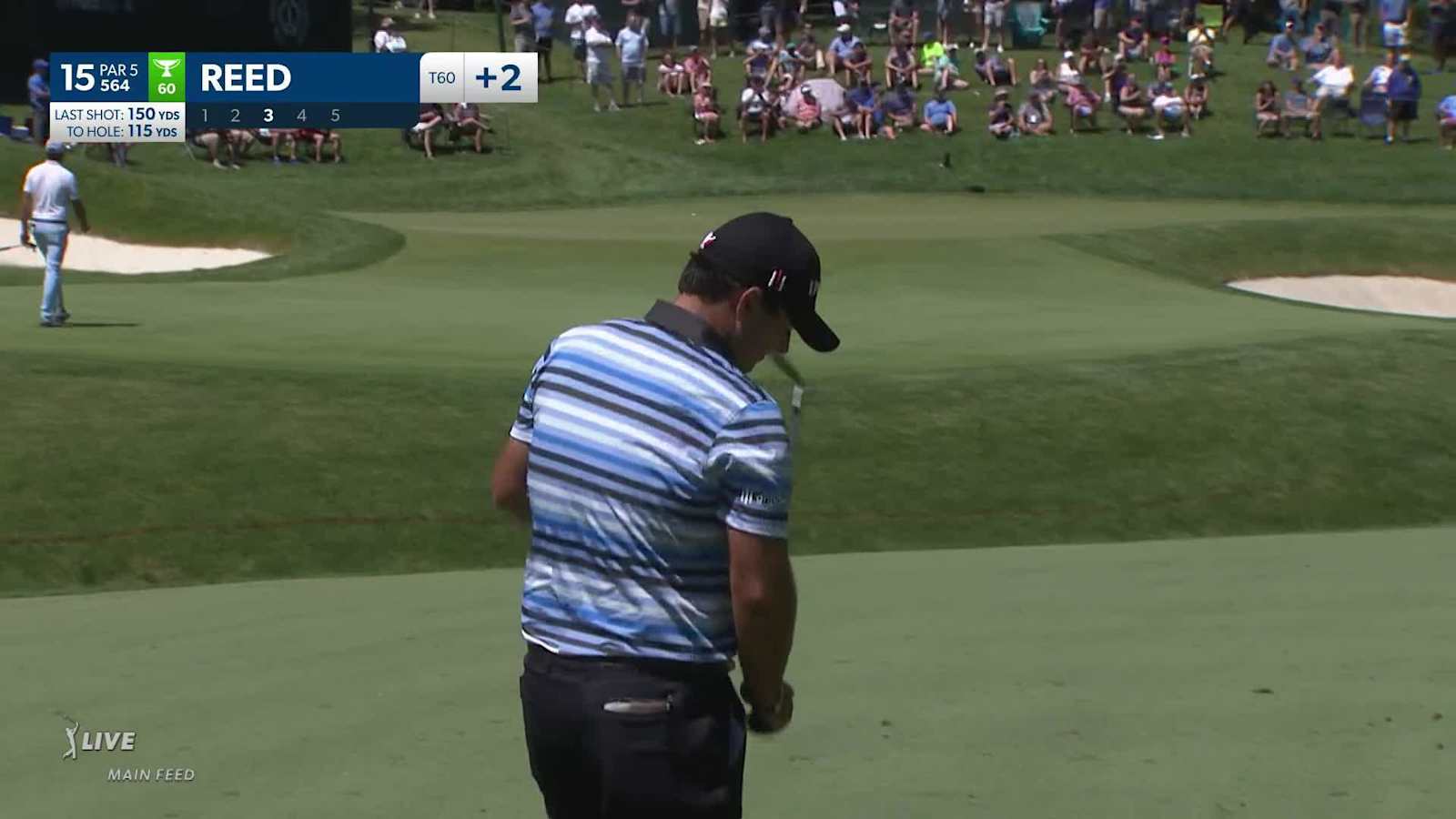 Patrick Reed makes birdie on No. 15 at the Memorial