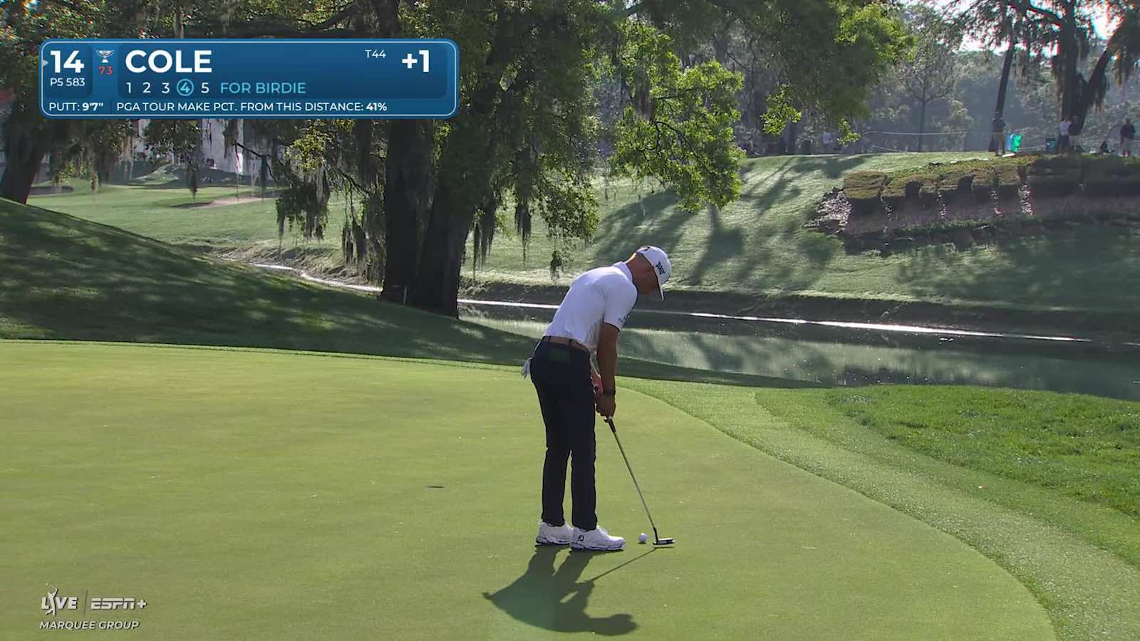Eric Cole makes a 9-foot birdie putt at Valspar