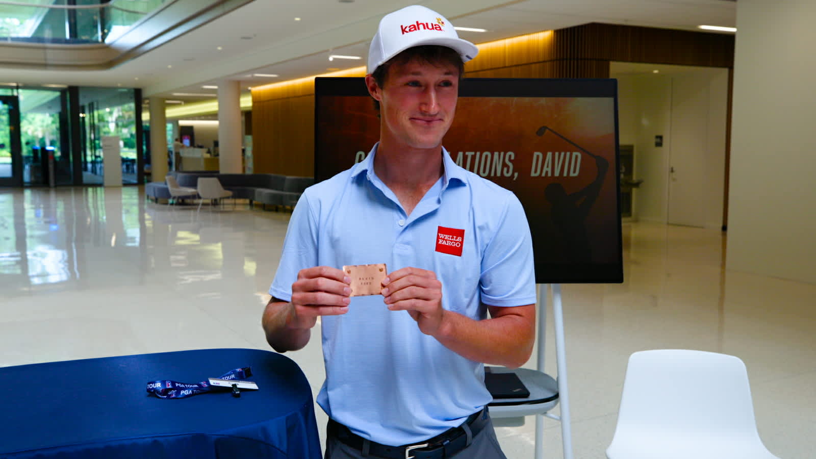 David Ford receives PGA TOUR card in ceremony at PGA TOUR's Global Home