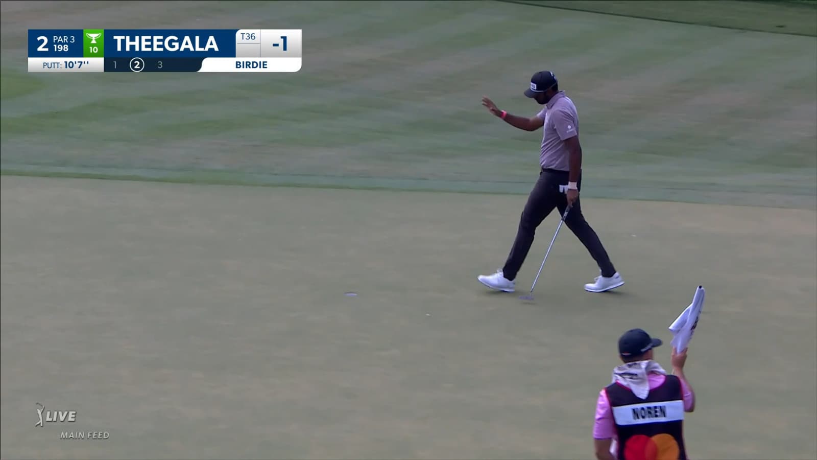 Sahith Theegala makes 10-foot putt for birdie at Arnold Palmer