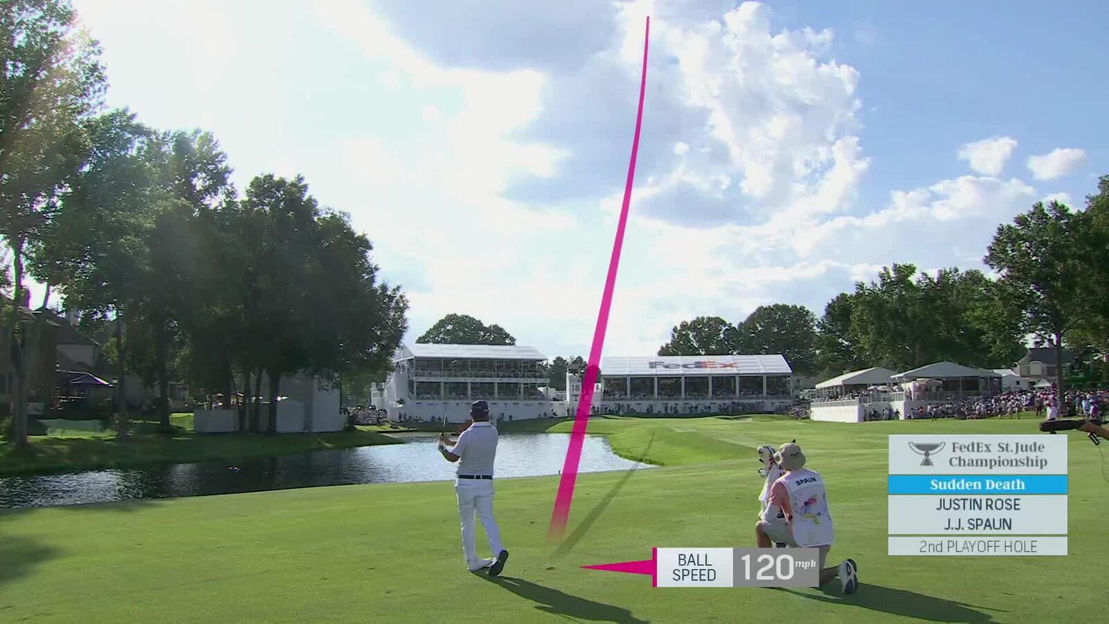 J.J. Spaun drains long birdie putt on second playoff hole at FedEx St. Jude