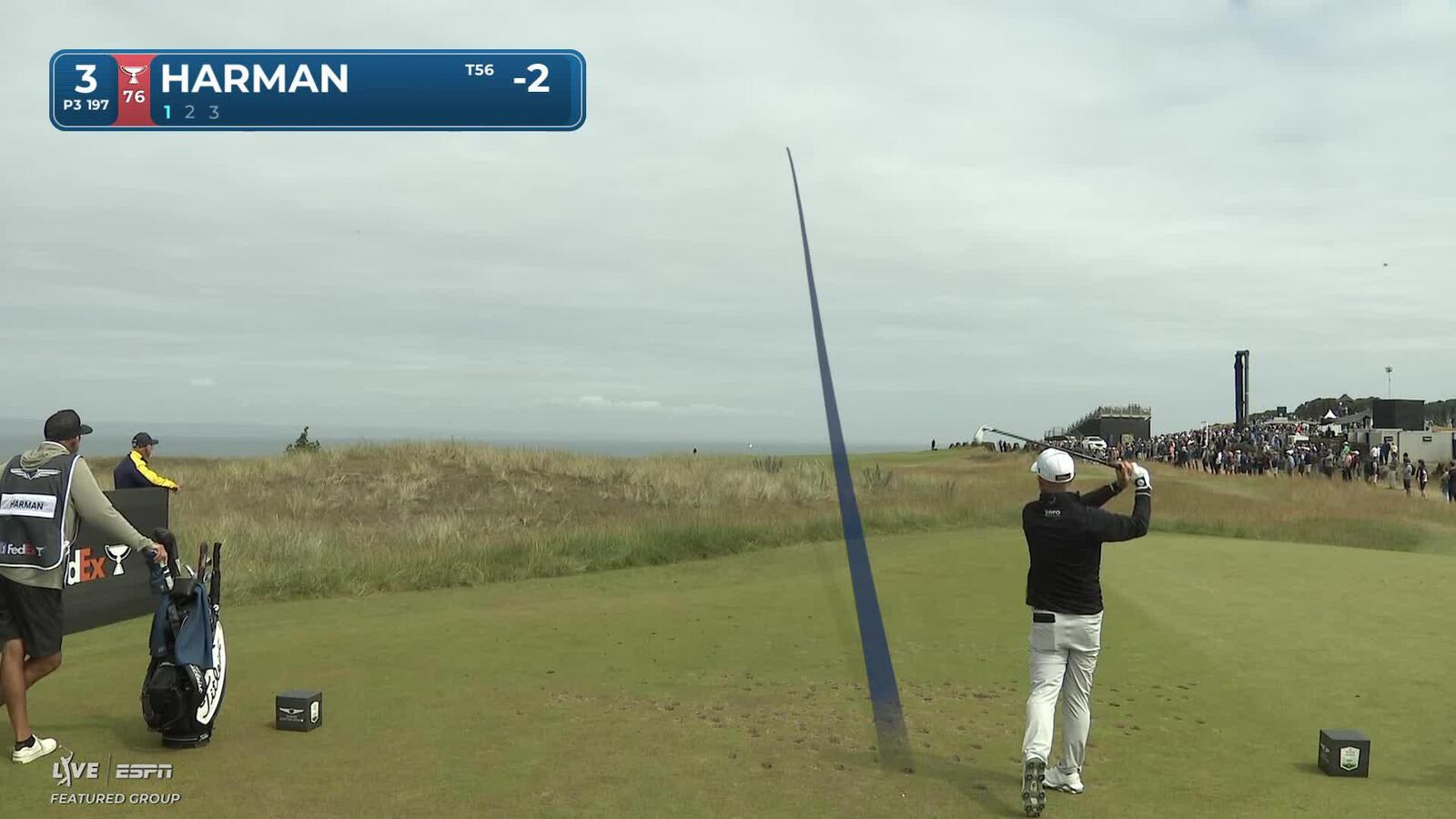 Brian Harman hits tee shot to 7 feet, sets up birdie on No. 3 at Genesis Scottish Open