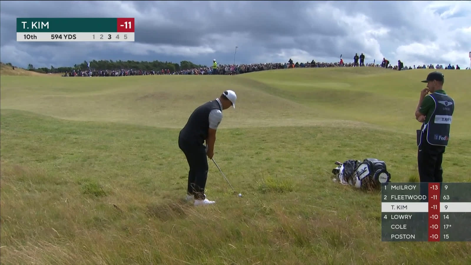 Tom Kim escapes the rough to set up birdie at Genesis Scottish Open