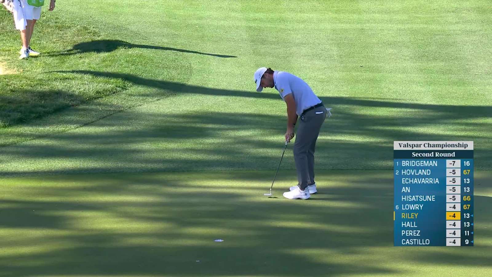 Davis Riley makes a 7-foot birdie putt at Valspar