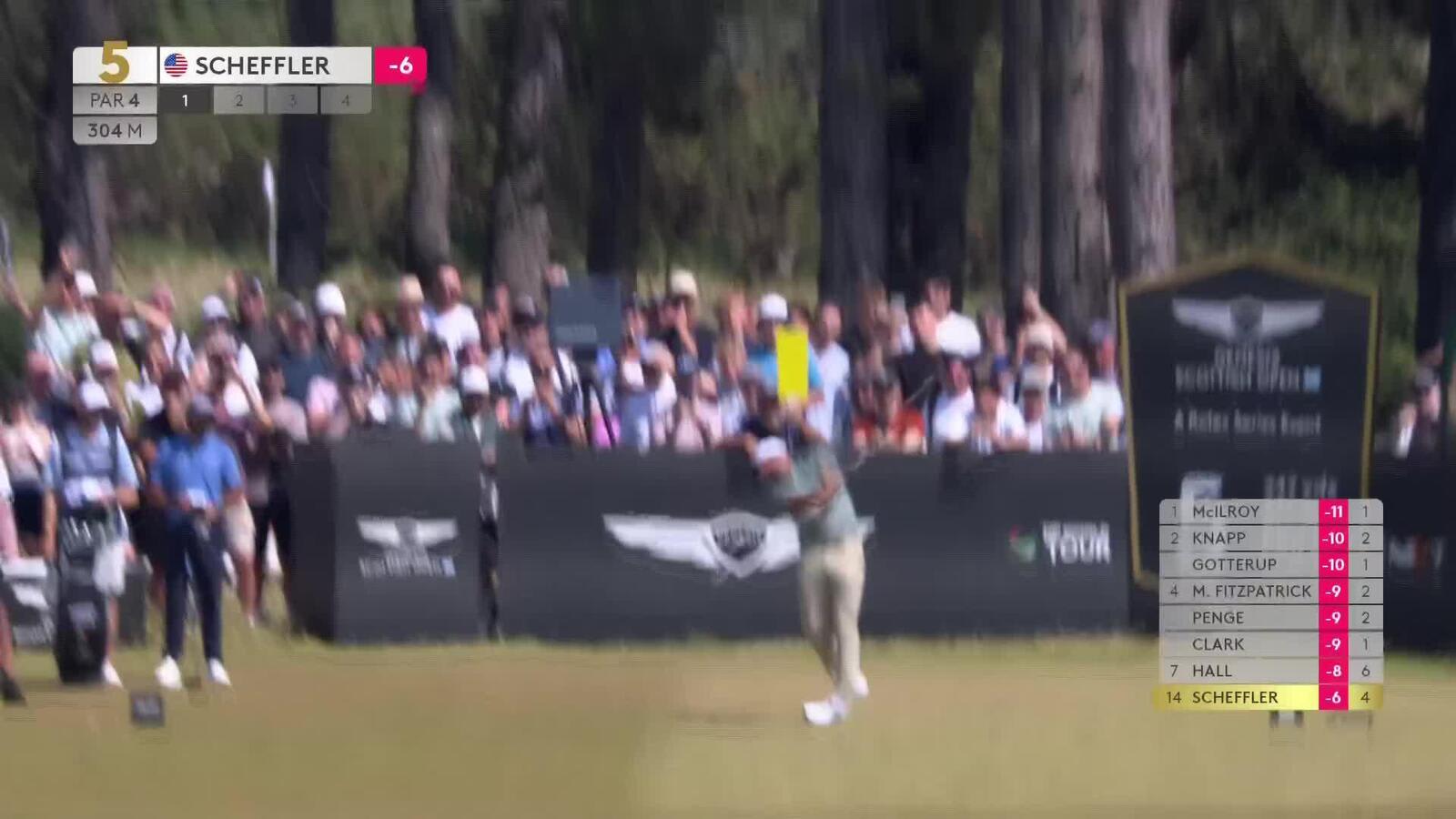 Scottie Scheffler drives green, sinks 30-foot eagle putt at Genesis Scottish Open
