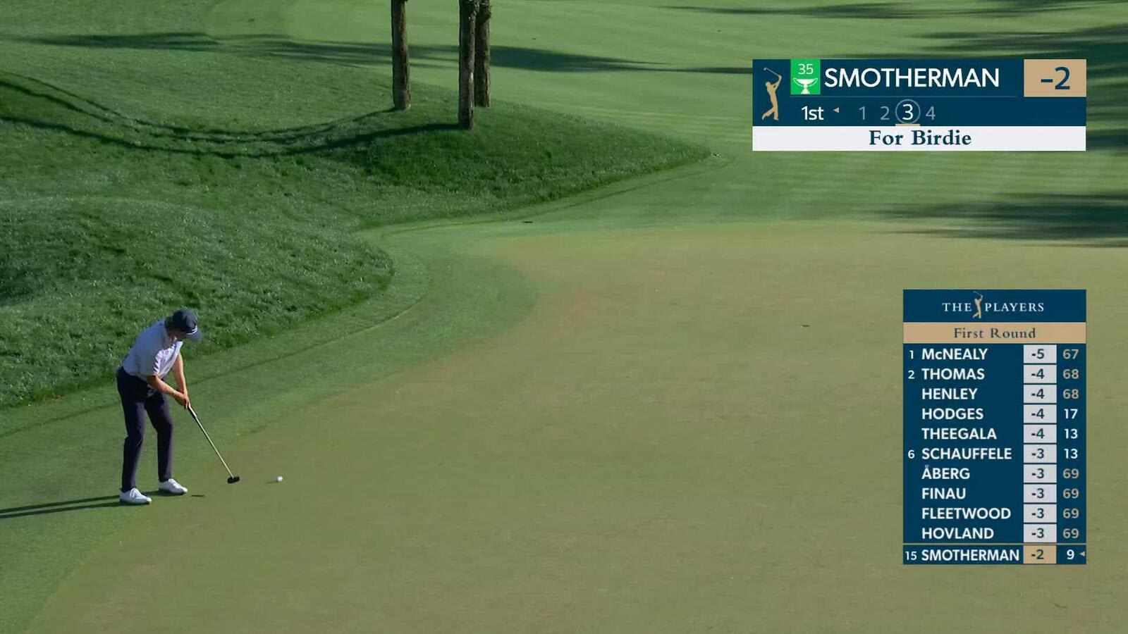 Austin Smotherman buries 35-foot birdie putt on No. 1 at THE PLAYERS