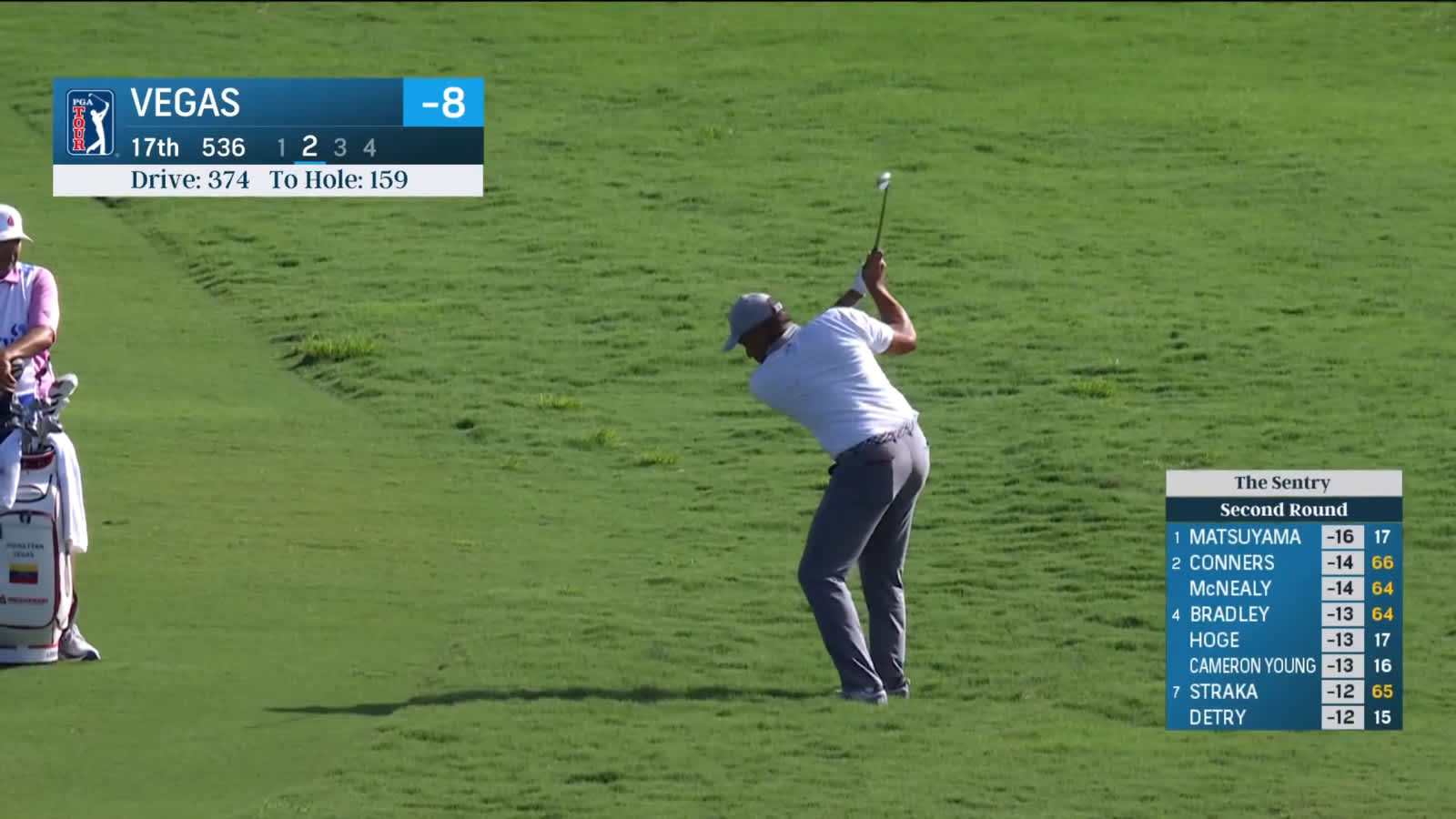 Jhonattan Vegas's great approach from the rough leads to birdie at The Sentry