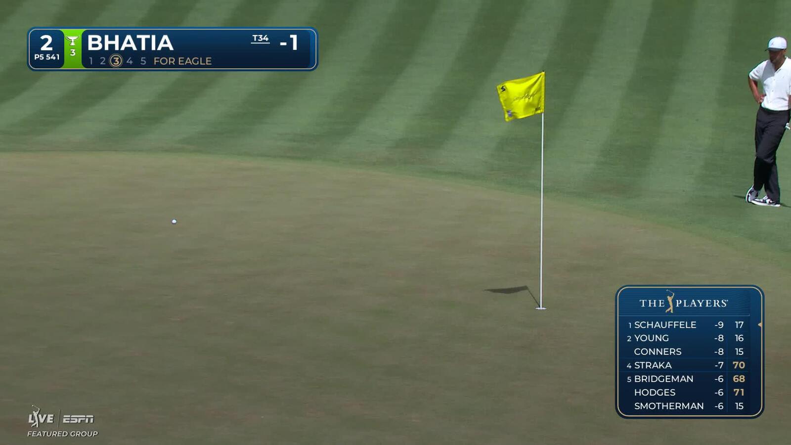 Akshay Bhatia taps in from 2 feet for birdie on No. 2 at THE PLAYERS